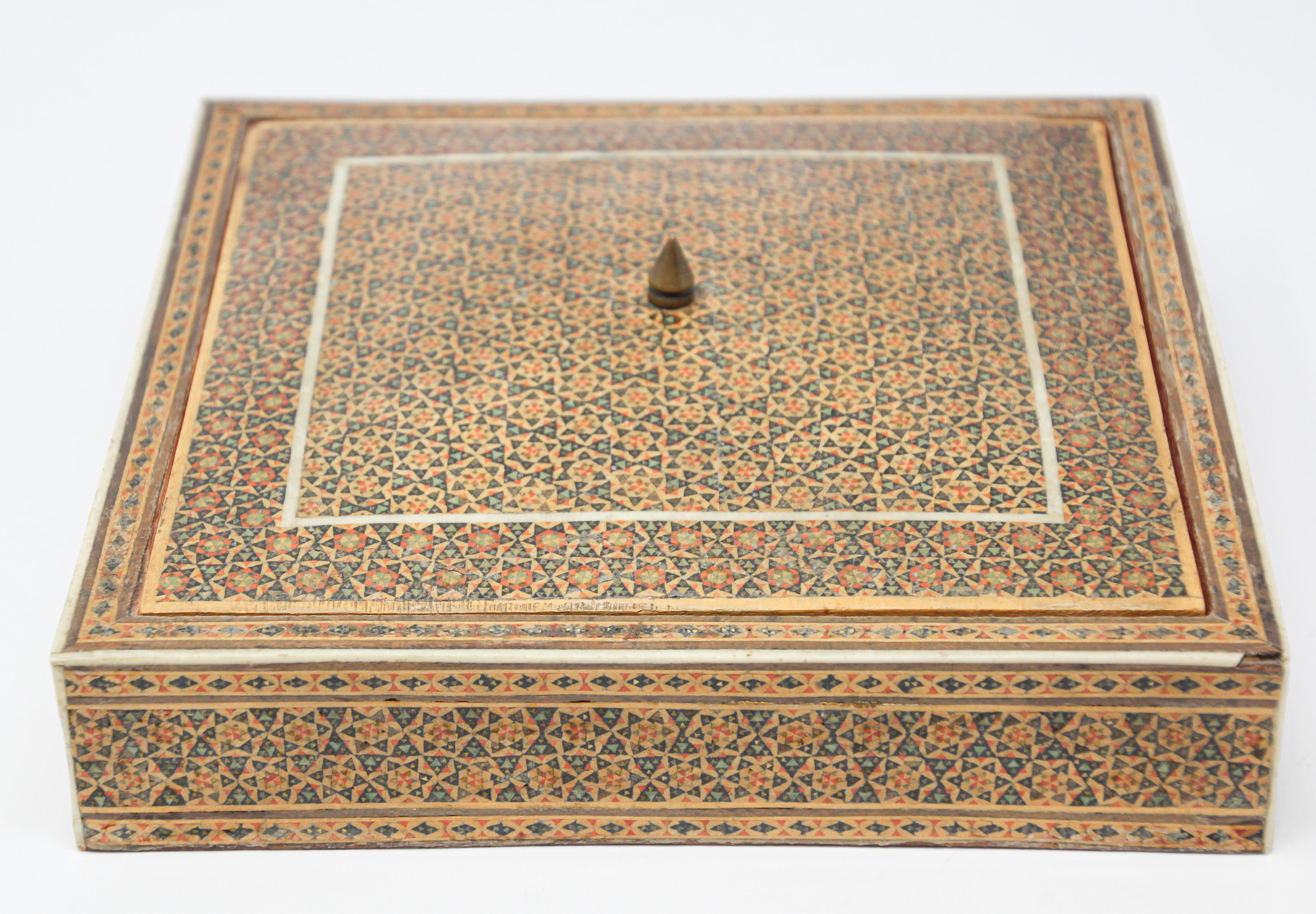 Mosaic Inlaid Jewelry Moorish Box 9