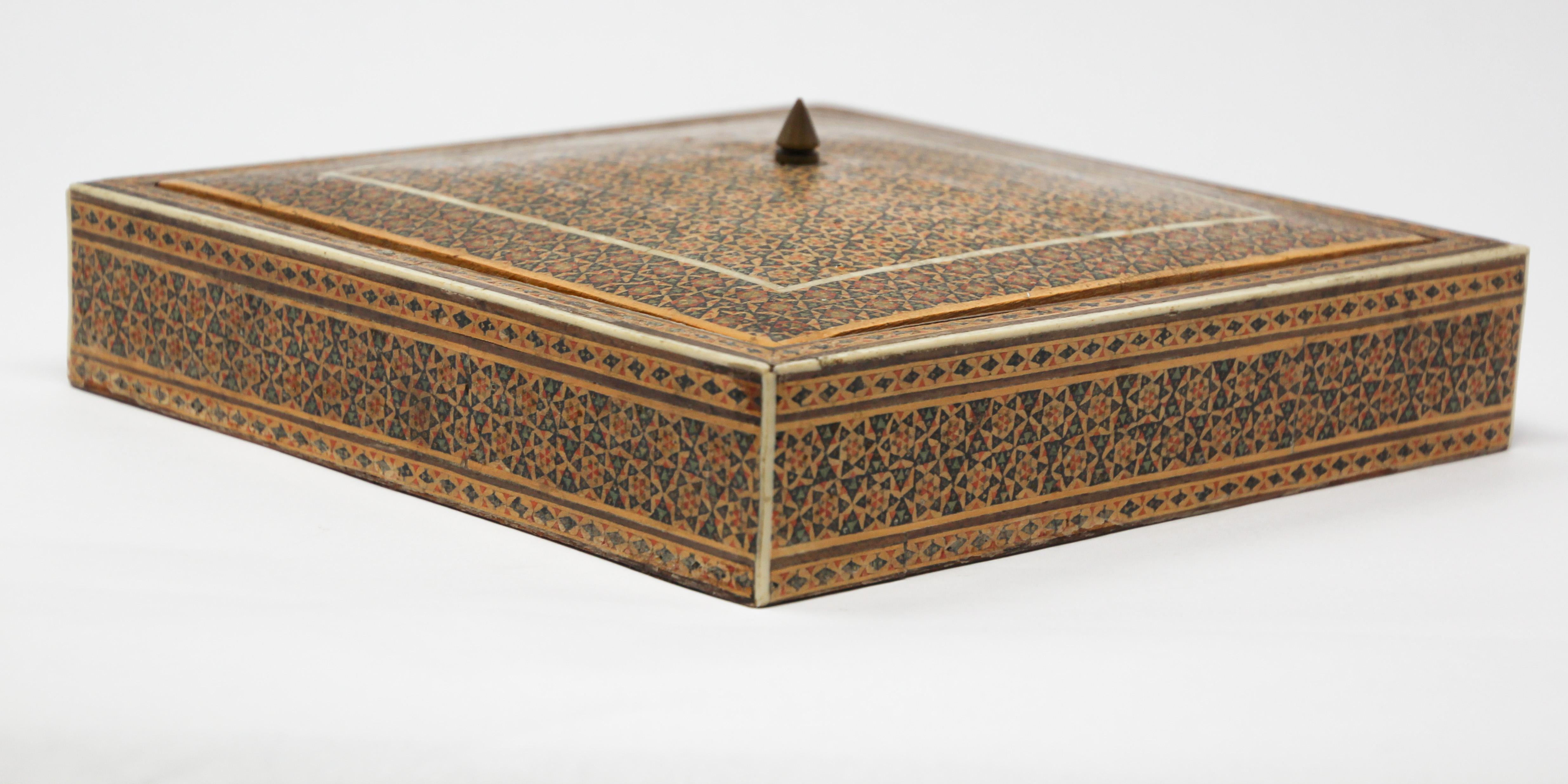 Syrian Mosaic Inlaid Jewelry Moorish Box