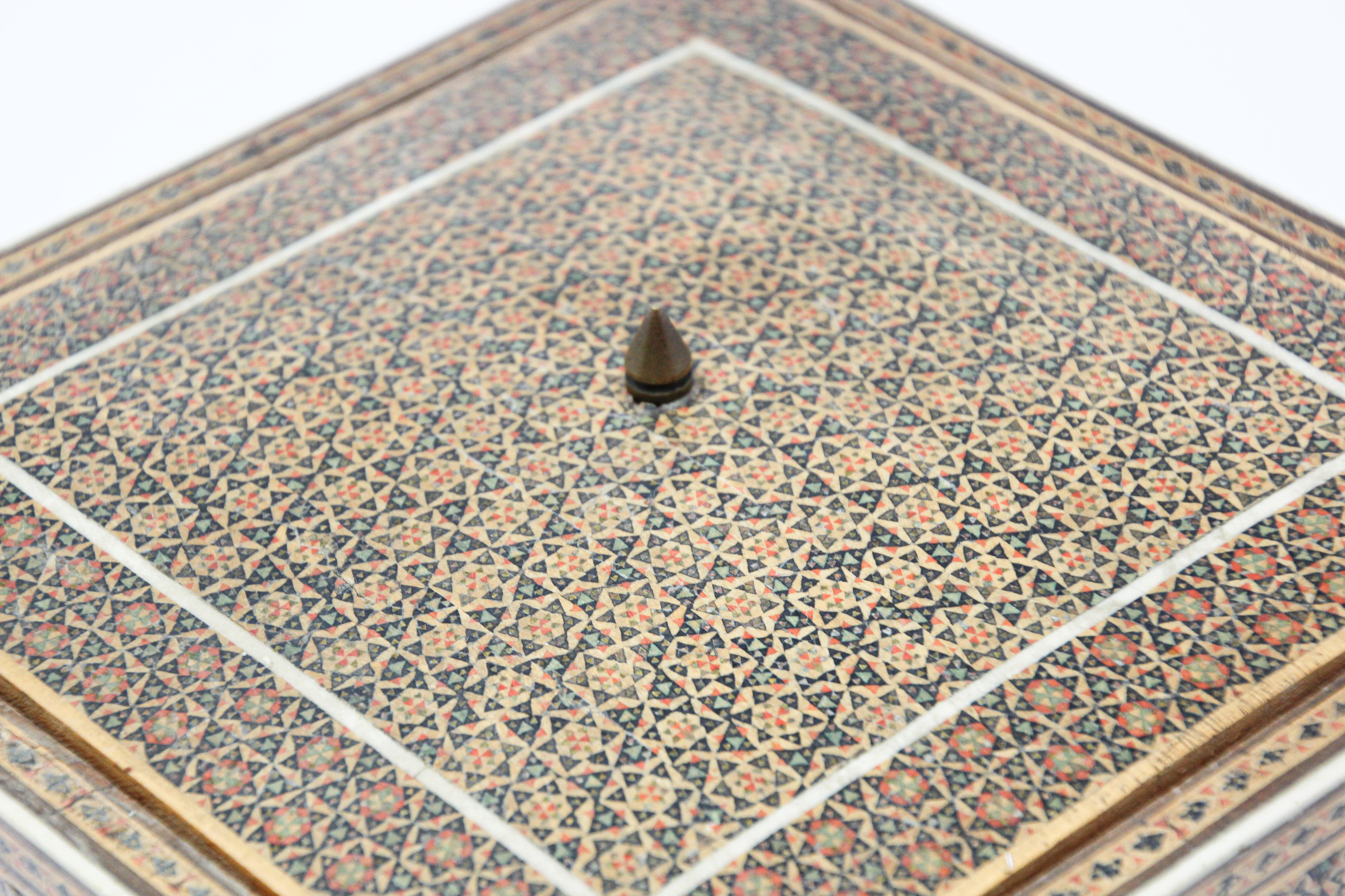 Mosaic Inlaid Jewelry Moorish Box In Good Condition In North Hollywood, CA
