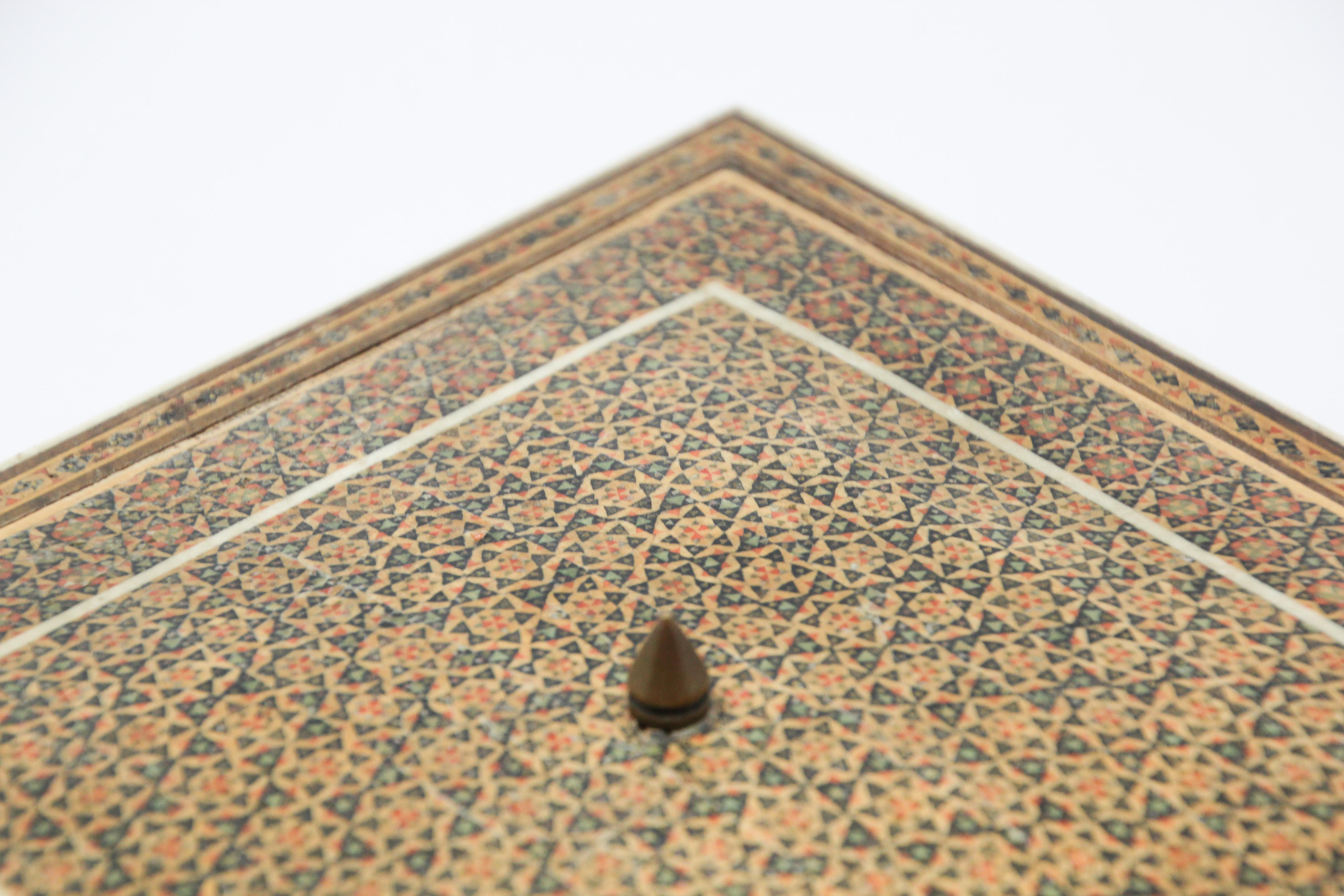 20th Century Mosaic Inlaid Jewelry Moorish Box