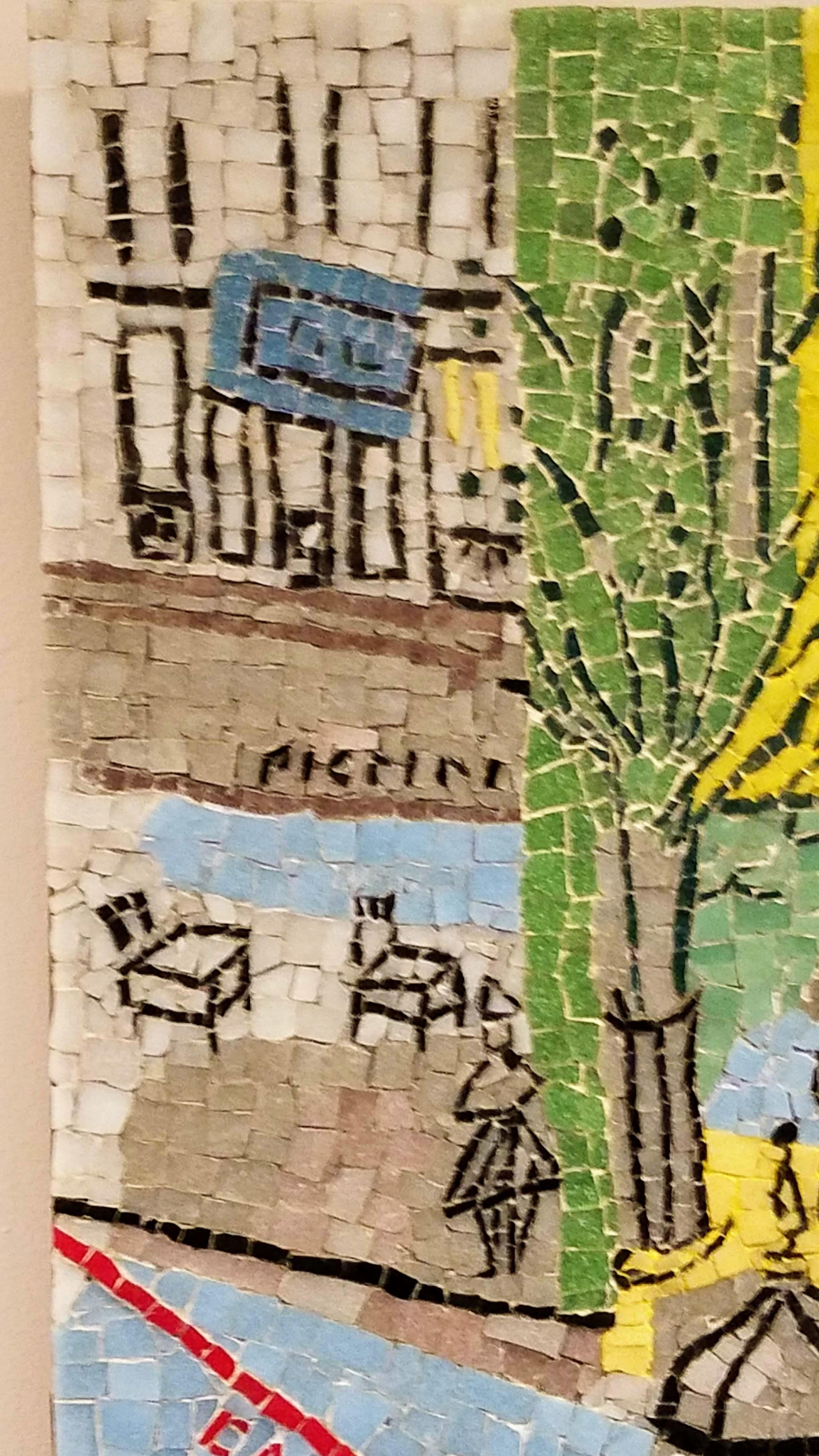 Mosaic of a Jean Dufy Paris Street Scene Watercolor c. 1950 For Sale 1