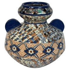 Mosaic Jean Gerbino (1876-1966) Large Ball Vase With Ears, Circa 1930