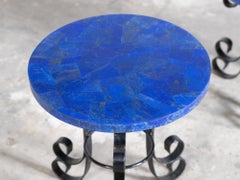 Mosaic Lapis Lazuli Side Tables, Mid 20th Century