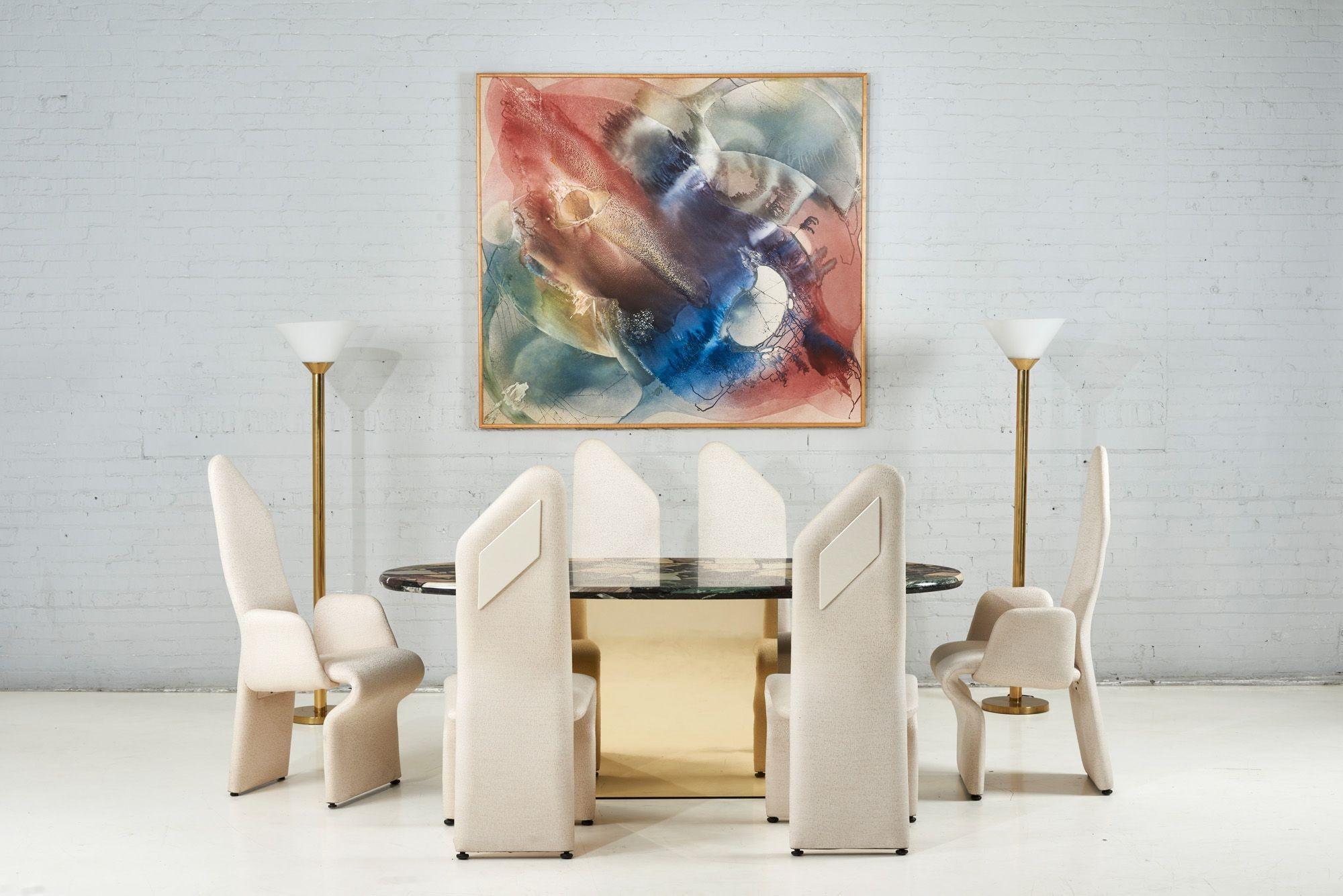 Mosaic Marble and Brass Dining Table, 1970 5