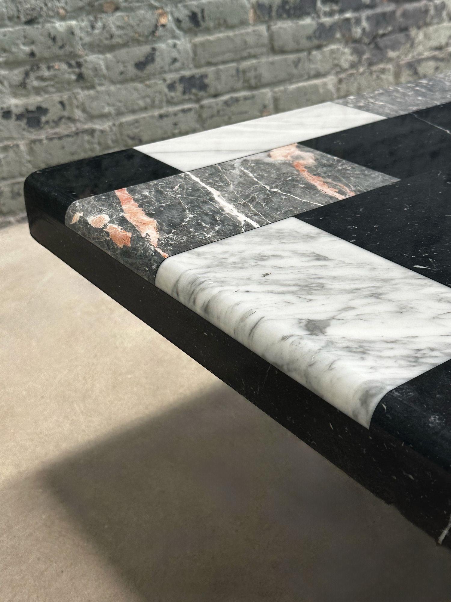 Late 20th Century Mosaic Marble Coffee Table, Italy 1970 For Sale