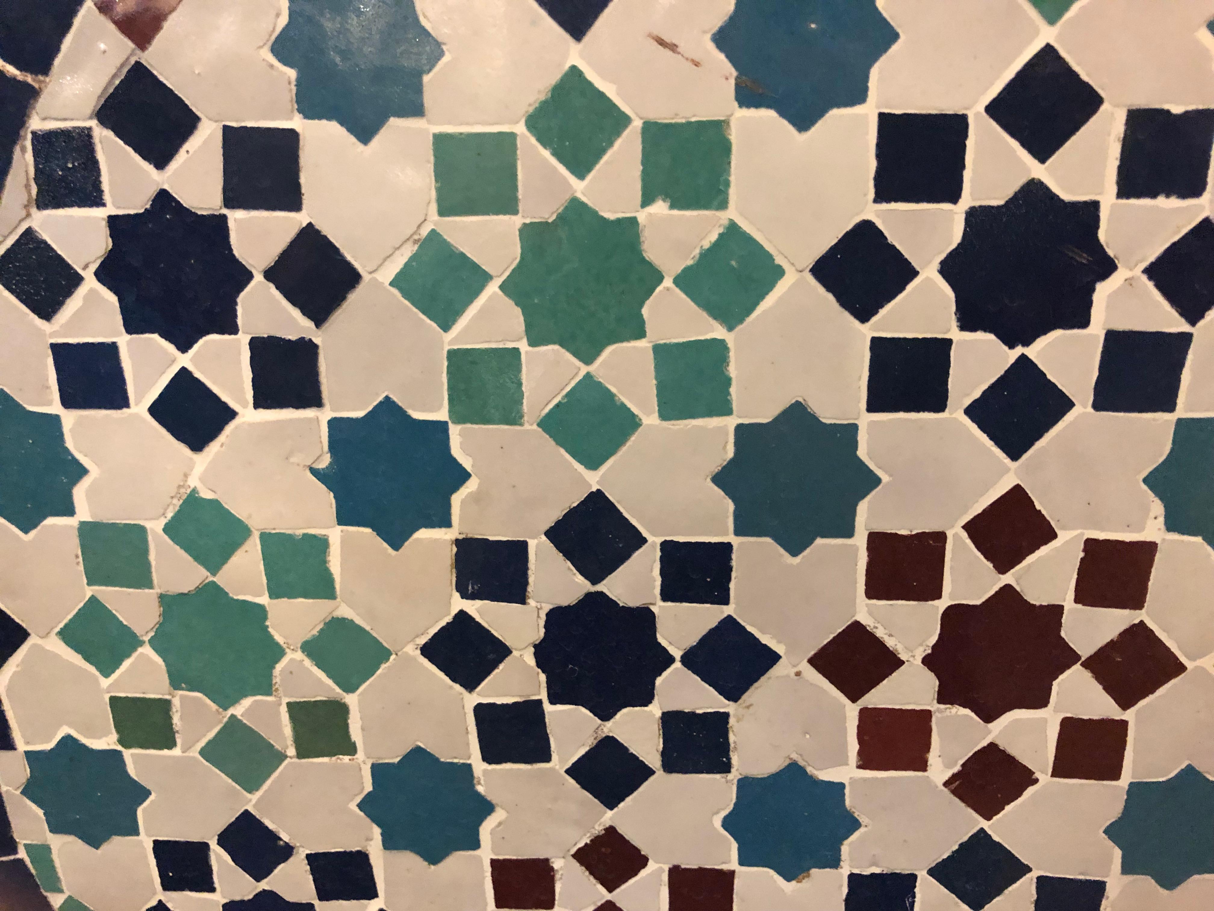 Moorish Mosaic Mediterranean Water Fountain