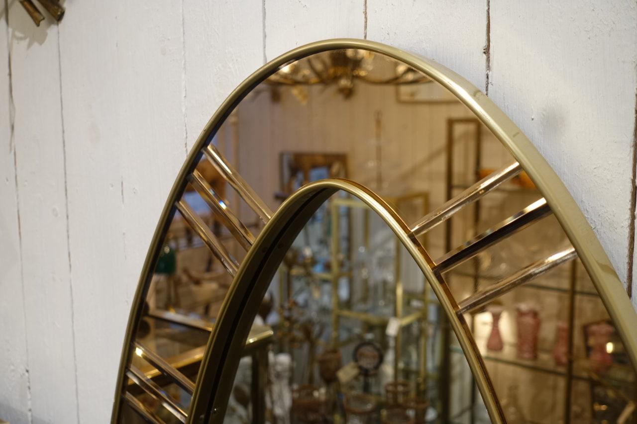 Mosaic Mirrored Frame Midcentury Italian Oval Mirror 3