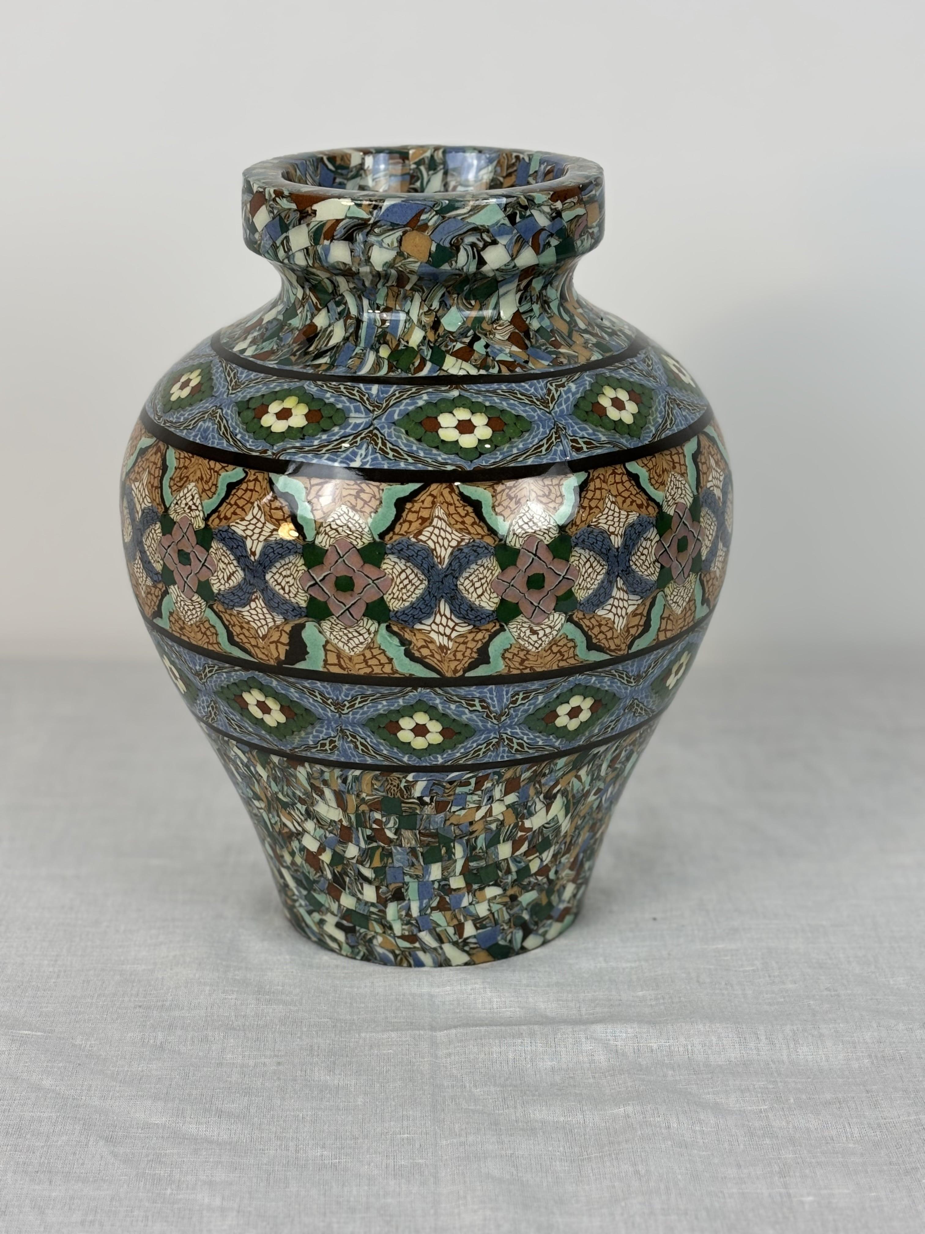 Baluster-shaped Jean Gerbino, vase in polychrome 