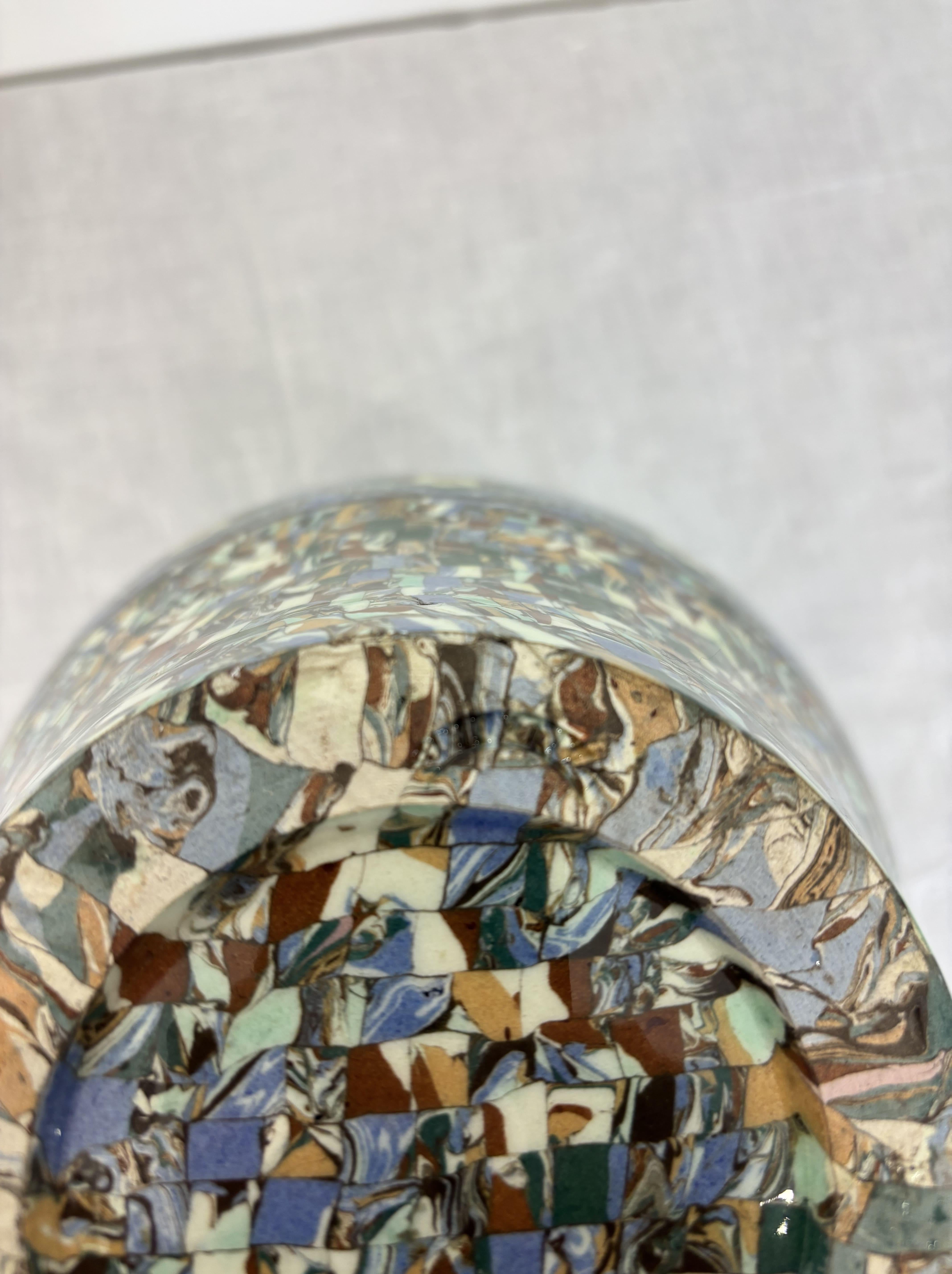 20th Century Mosaic Mixed Earthenware Vase By Jean Gerbino (1876-1966) - Vallauris Circa 1960
