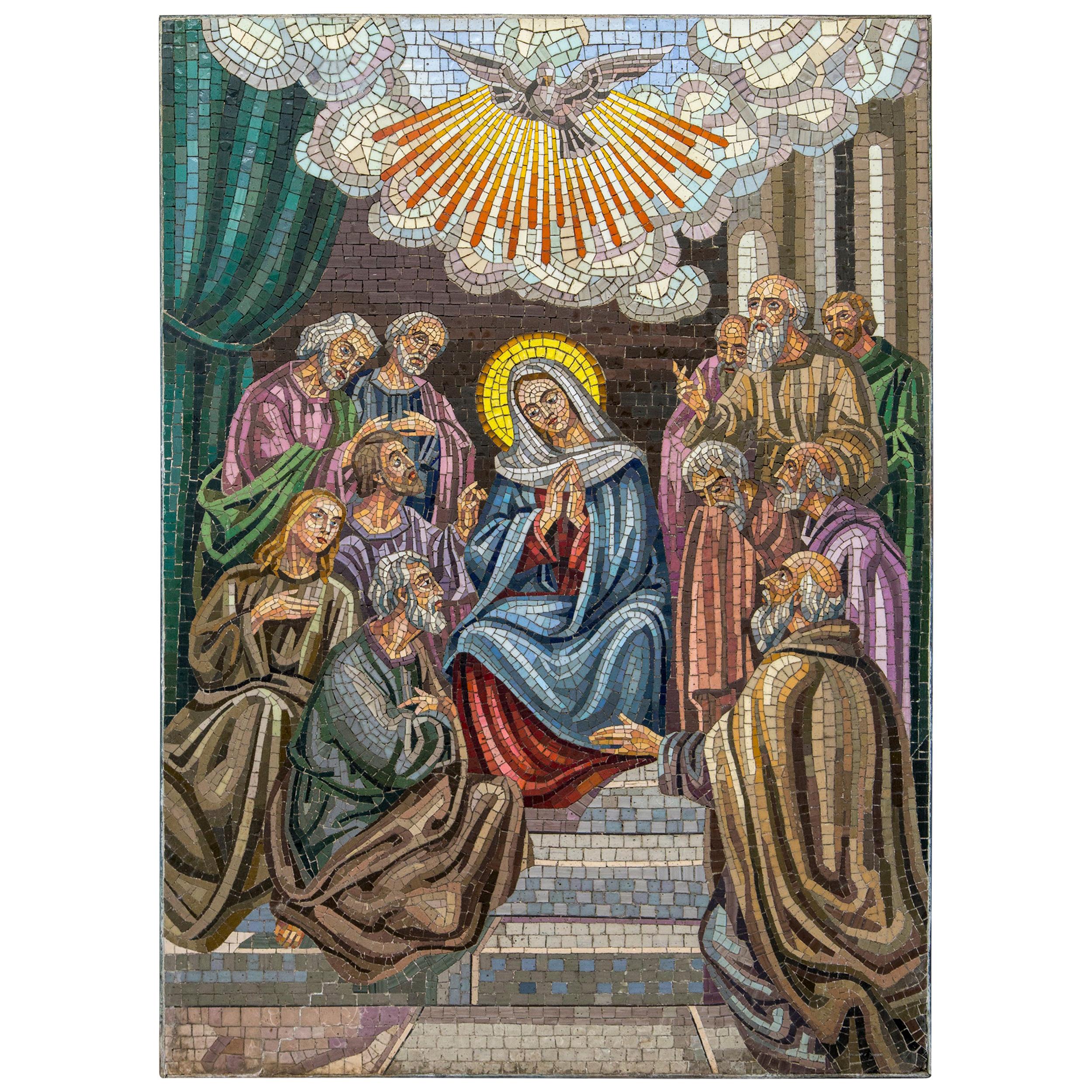 Mosaic of the Virgin and Apostles For Sale