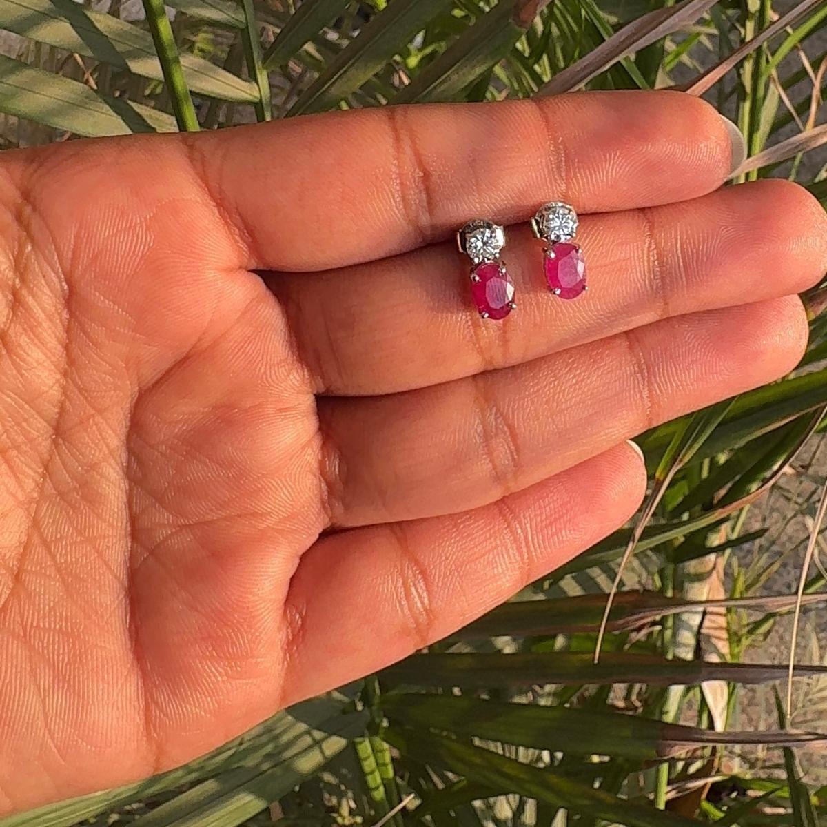 Taglio misto Orecchini di rubino sfaccettato con pietra di nascita di luglio per il regalo della festa della mamma in argento 925 in vendita