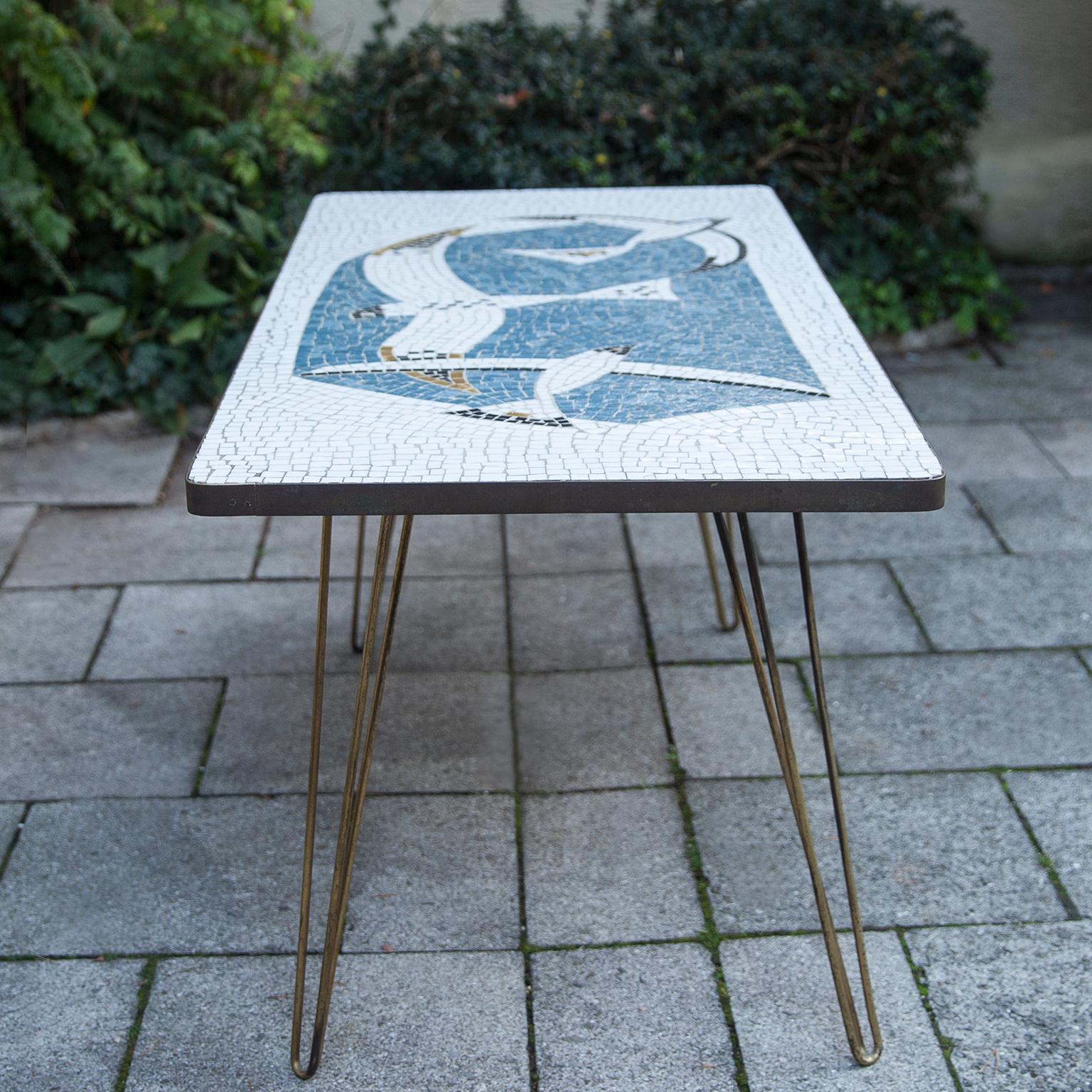 German Mosaic Seagull Coffee Table