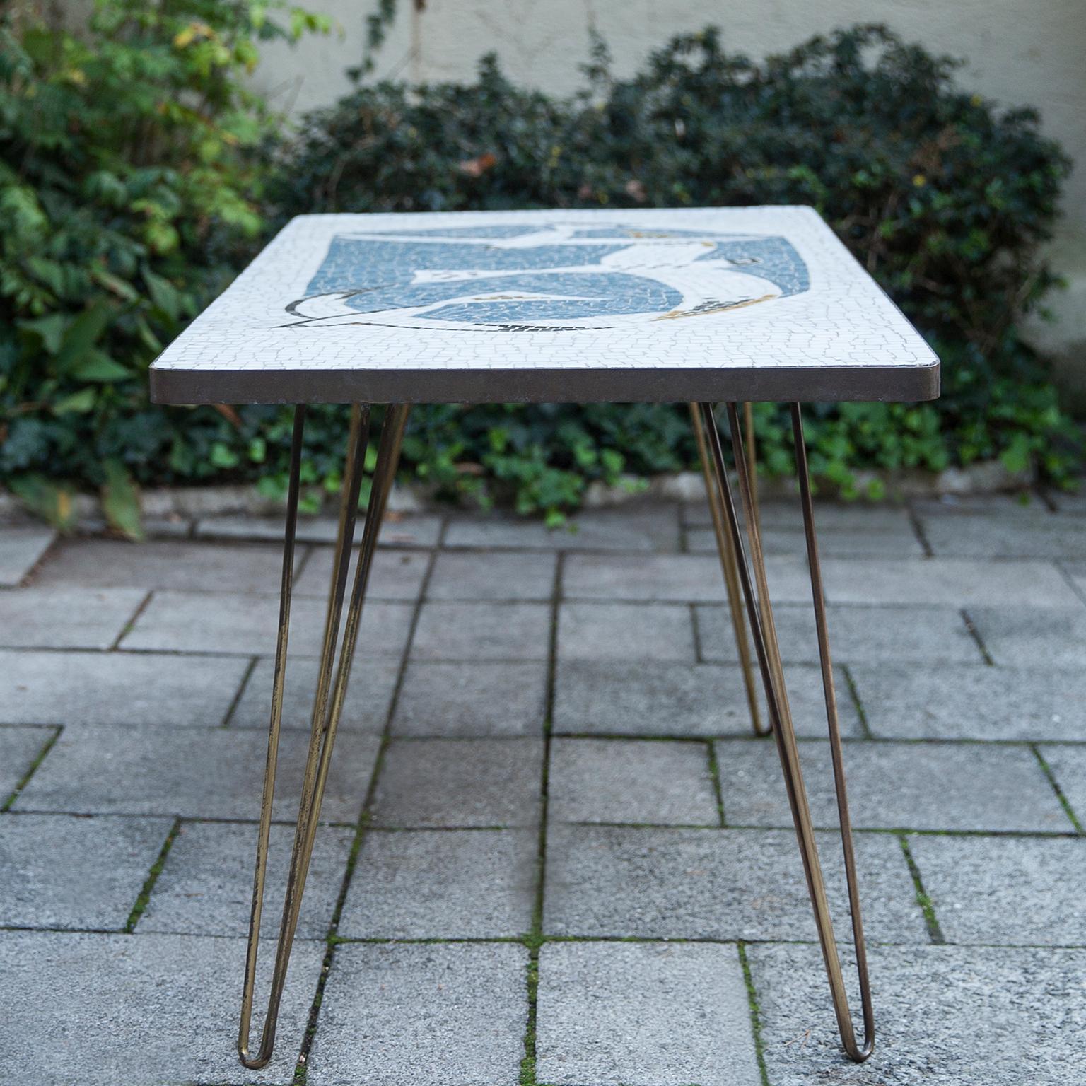 Brass Mosaic Seagull Coffee Table