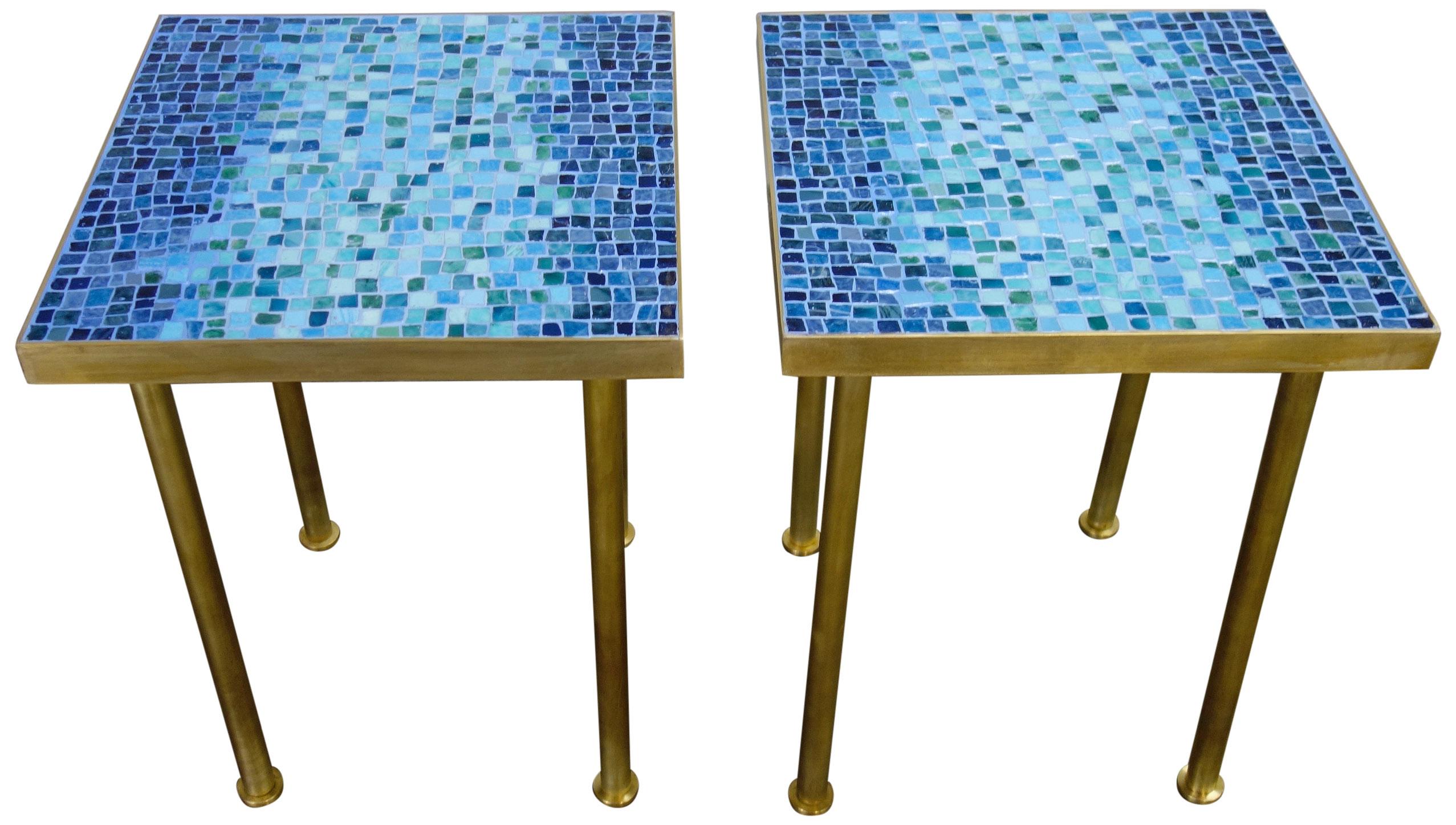 square mosaic side table