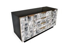 Mosaic Sideboard in Selenite and Bronze By Newell Design Studio
