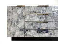 Mosaic Sideboard in Selenite and Nickel By Newell Design Studio