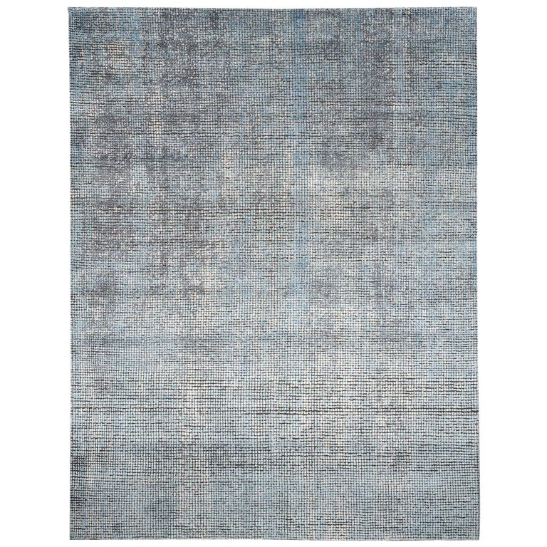 Mosaic Sky Blue Rug For Sale at 1stDibs