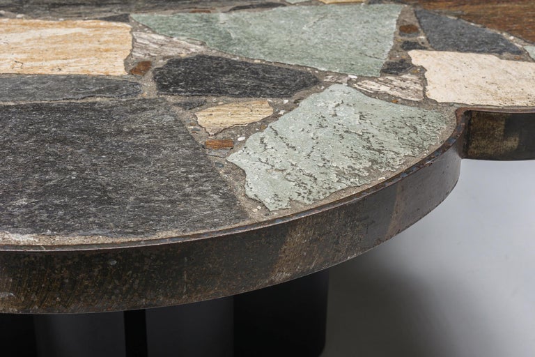 Mosaic Stone Flower Shaped Coffee Table, Mid-Century Modern, Italy, 1950's 2