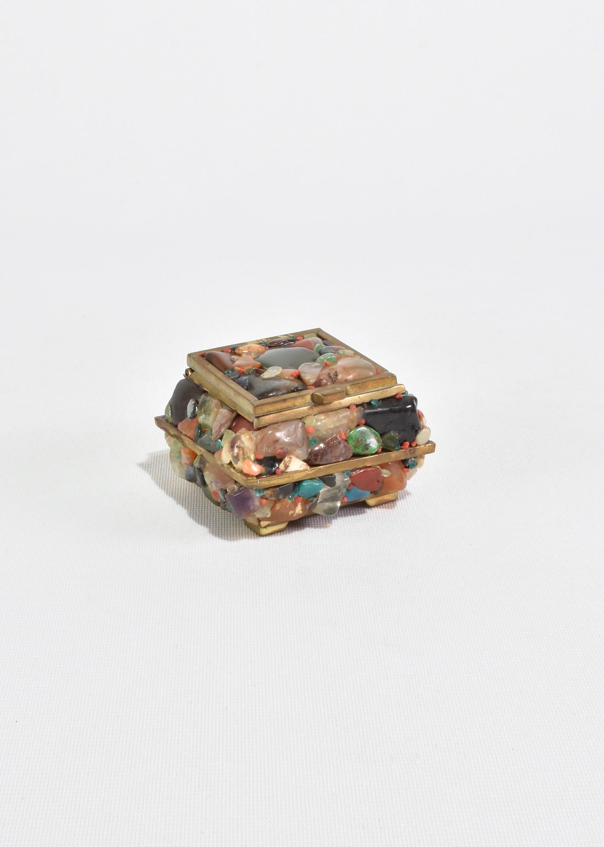 Hand-Crafted Mosaic Stone Jewelry Box