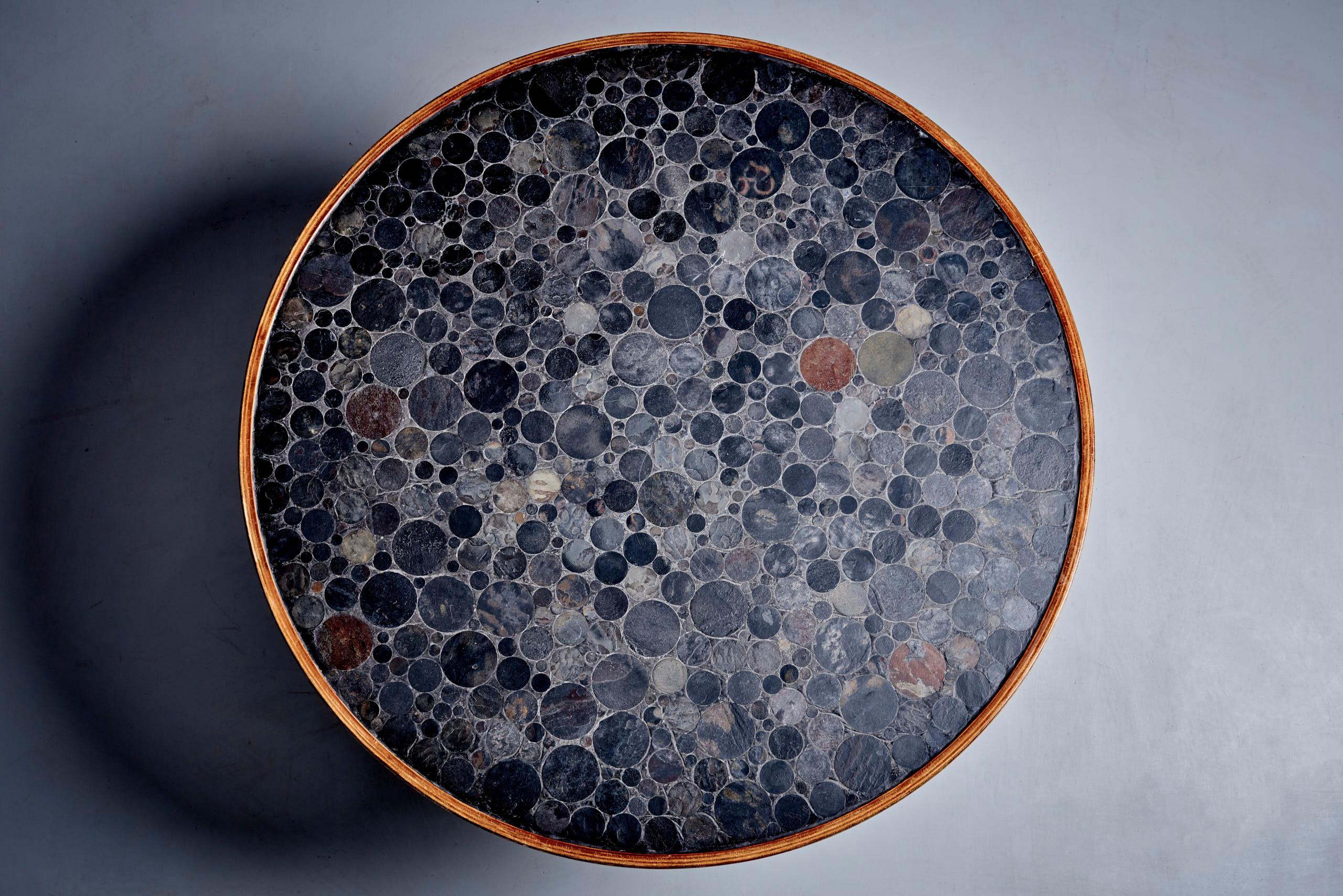 Mesa de centro con tapa de mosaico de piedra de Heinz Lilienthal Alemania, años 70 en Bueno estado para la venta en Berlin, DE
