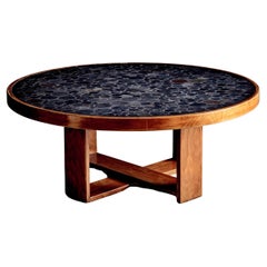 Table basse à plateau en pierre mosaïque par Heinz Lilienthal Allemagne, années 1970