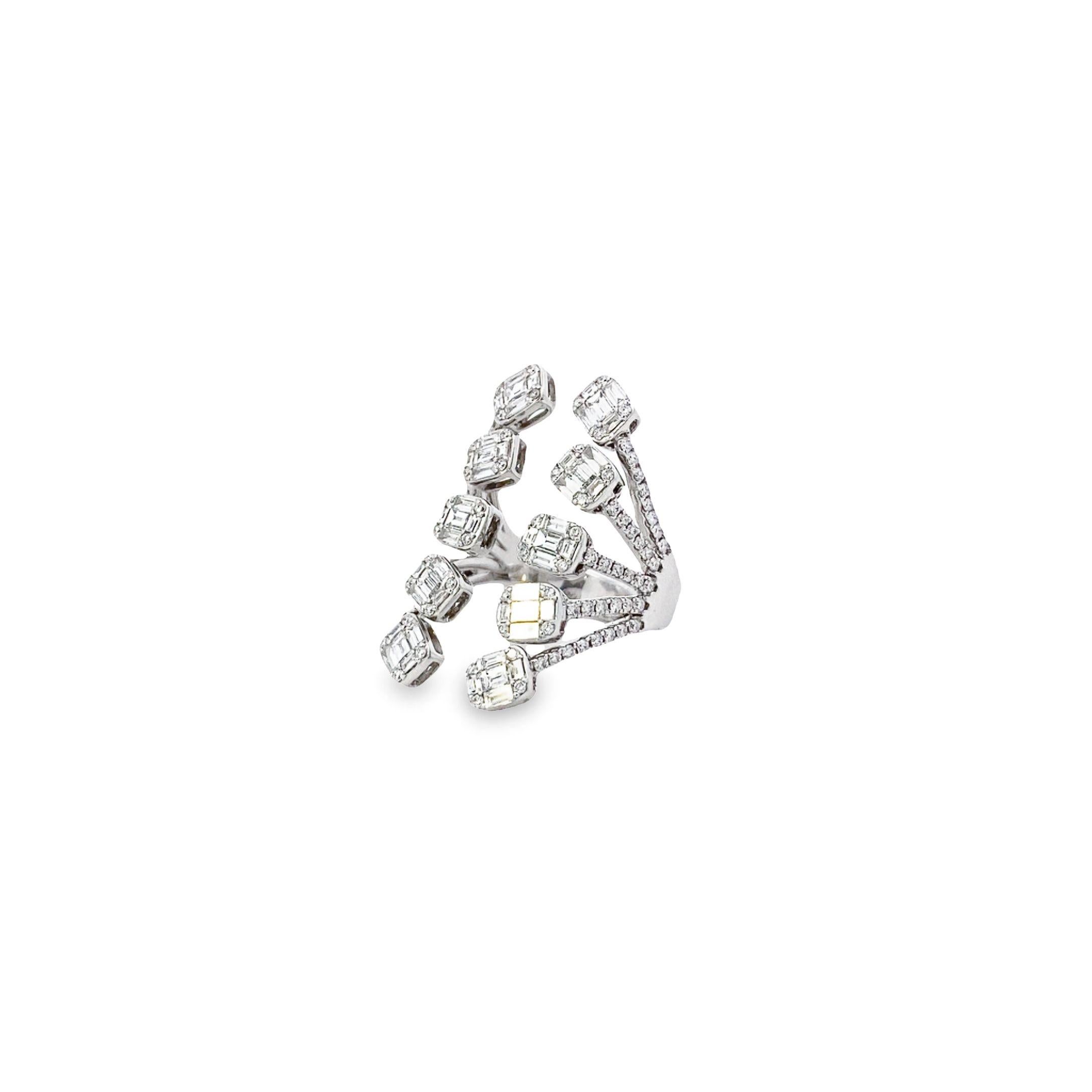 Modern Maurice Fine Jewelry - Mosaic Style Diamond Ring For Sale