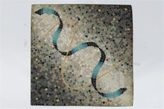 Table d'appoint en carreaux de mosaïque et laiton de Genaro Alvarez