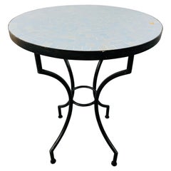 Vintage Mosaic Tile Bistro Style Round Table