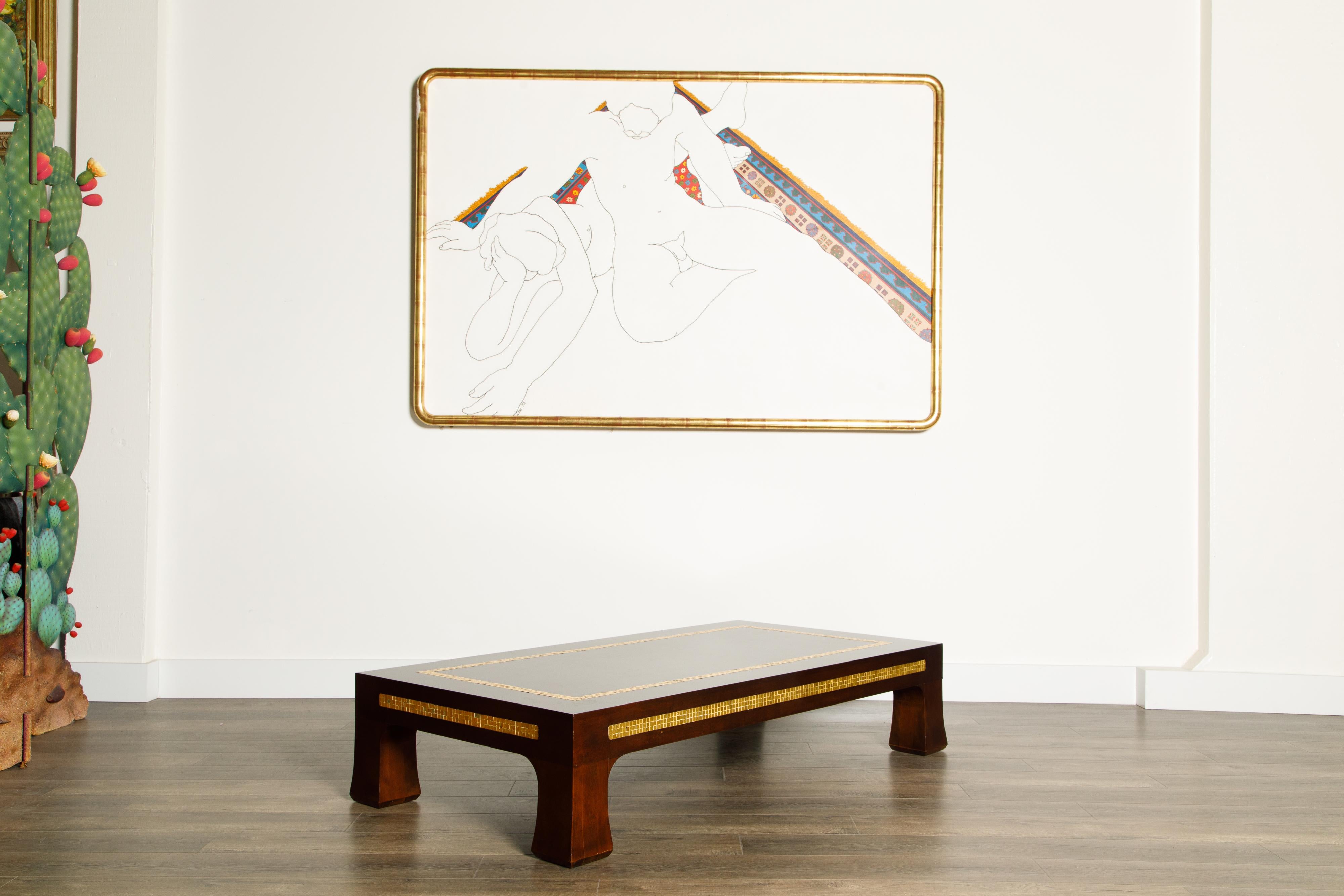 Mosaic Tile Coffee Table by Edward Wormley for Dunbar, circa 1950s, Signed For Sale 2