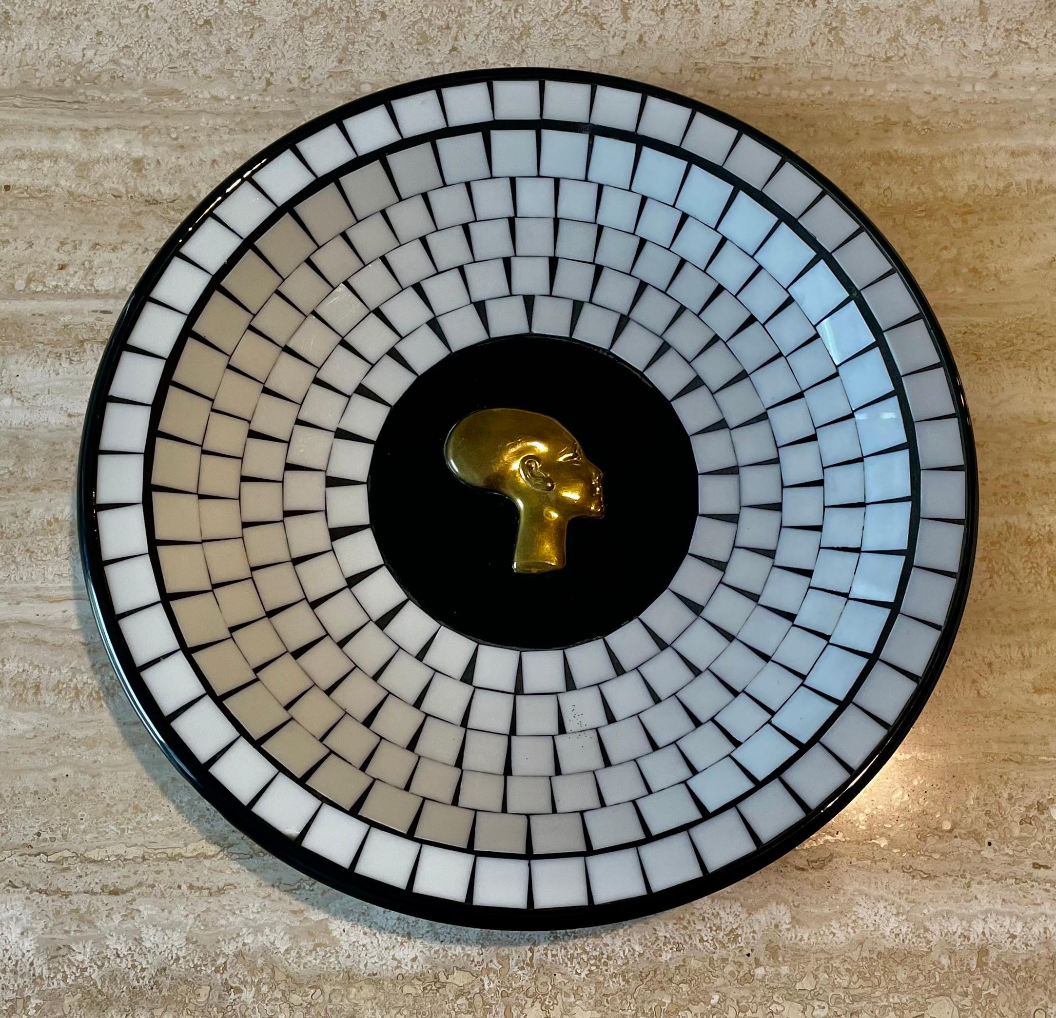 20th Century Mosaic Tile Decorative Plate For Sale