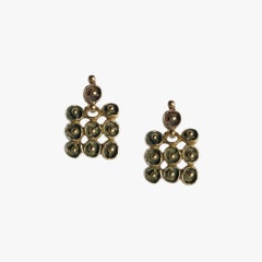 Mosaic Tile Earrings in Yellow Bronze by Kirsten Muenster Jewelry