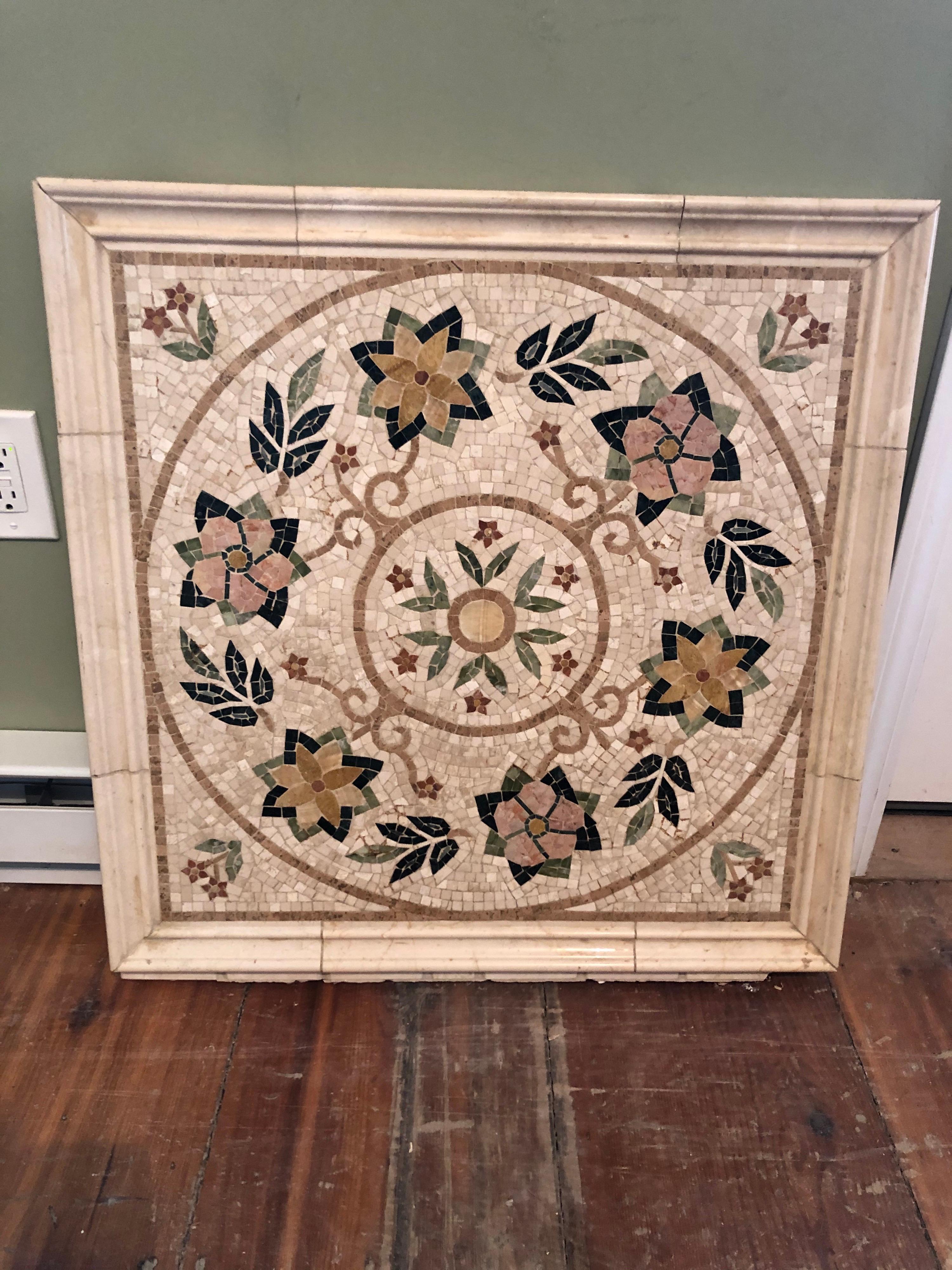 Ceramic Mosaic Tile Medallion Centerpiece