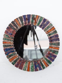 Mosaic Tile Round Mirror France 1960 Vallauris