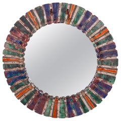 Mosaic Tile Round Mirror France 1960 Vallauris