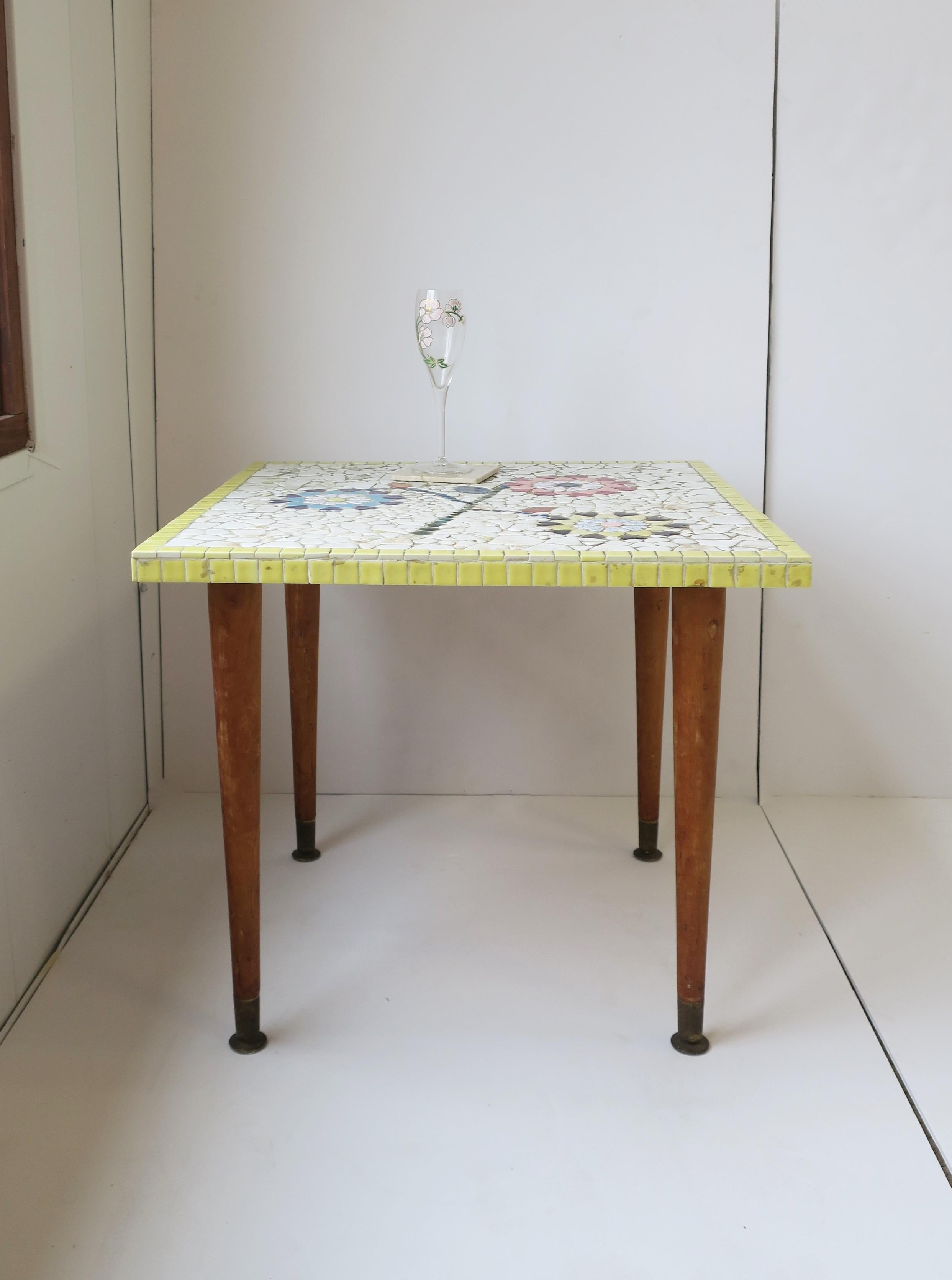 Mosaic Tile Top End Table, circa 1960s For Sale 1