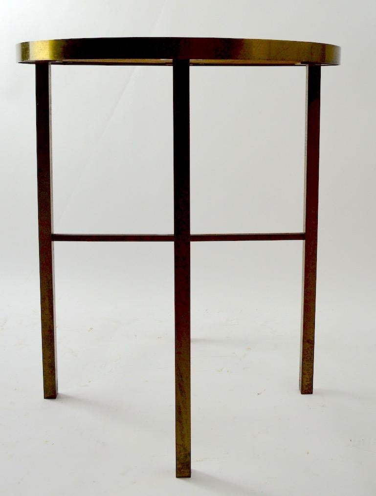 Table à plateau en mosaïque et carreaux avec pieds en laiton en vente 1