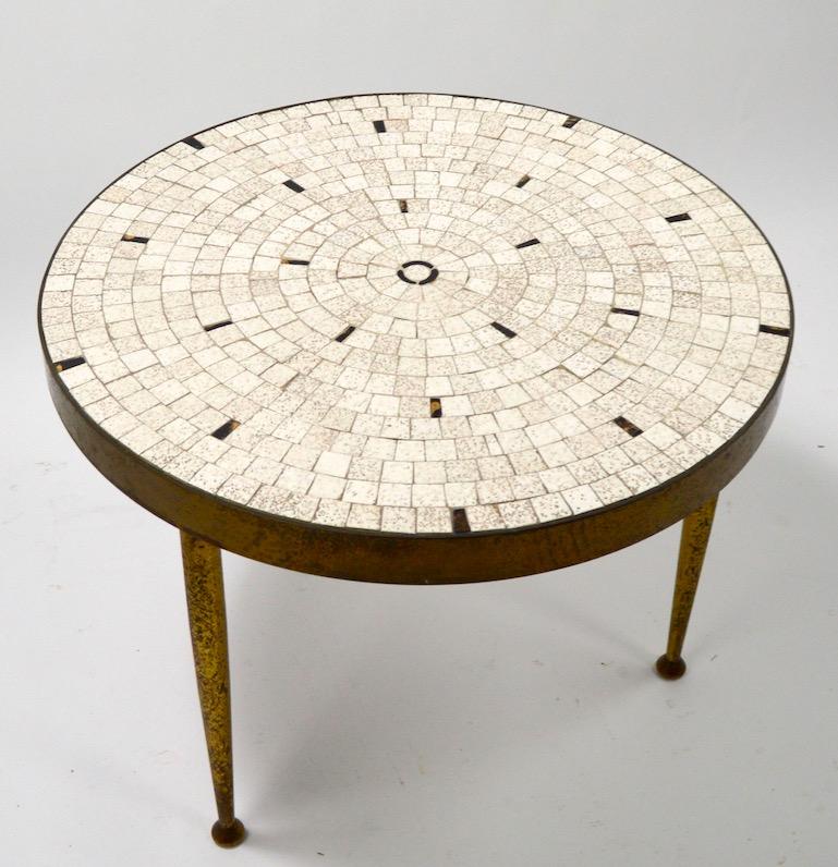 Mosaic Tile-Top Table with Cast Brass Legs 2