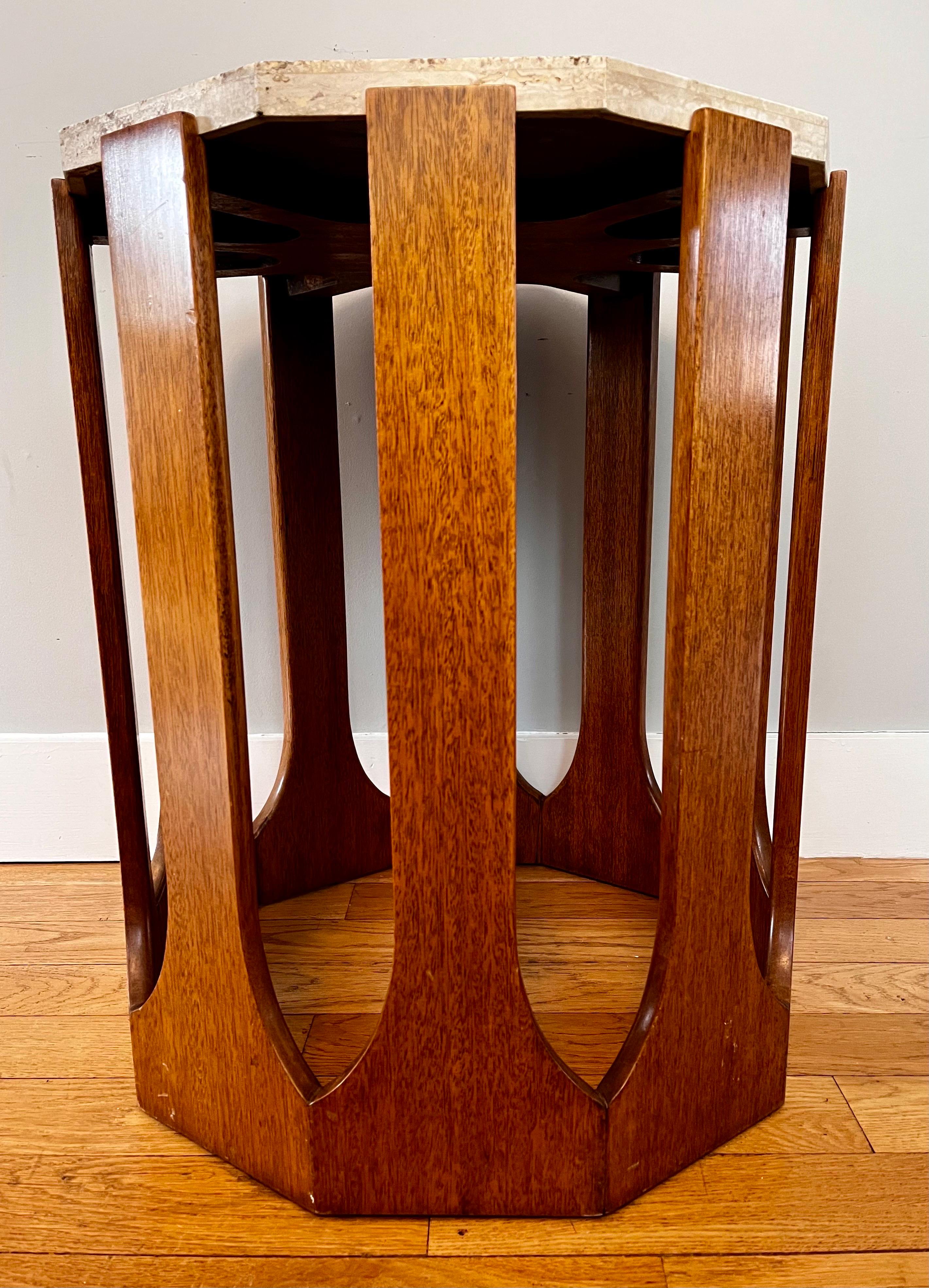 Mosaic Travertine Occasional / End Table by Harvey Probber, c. 1950 For Sale 4