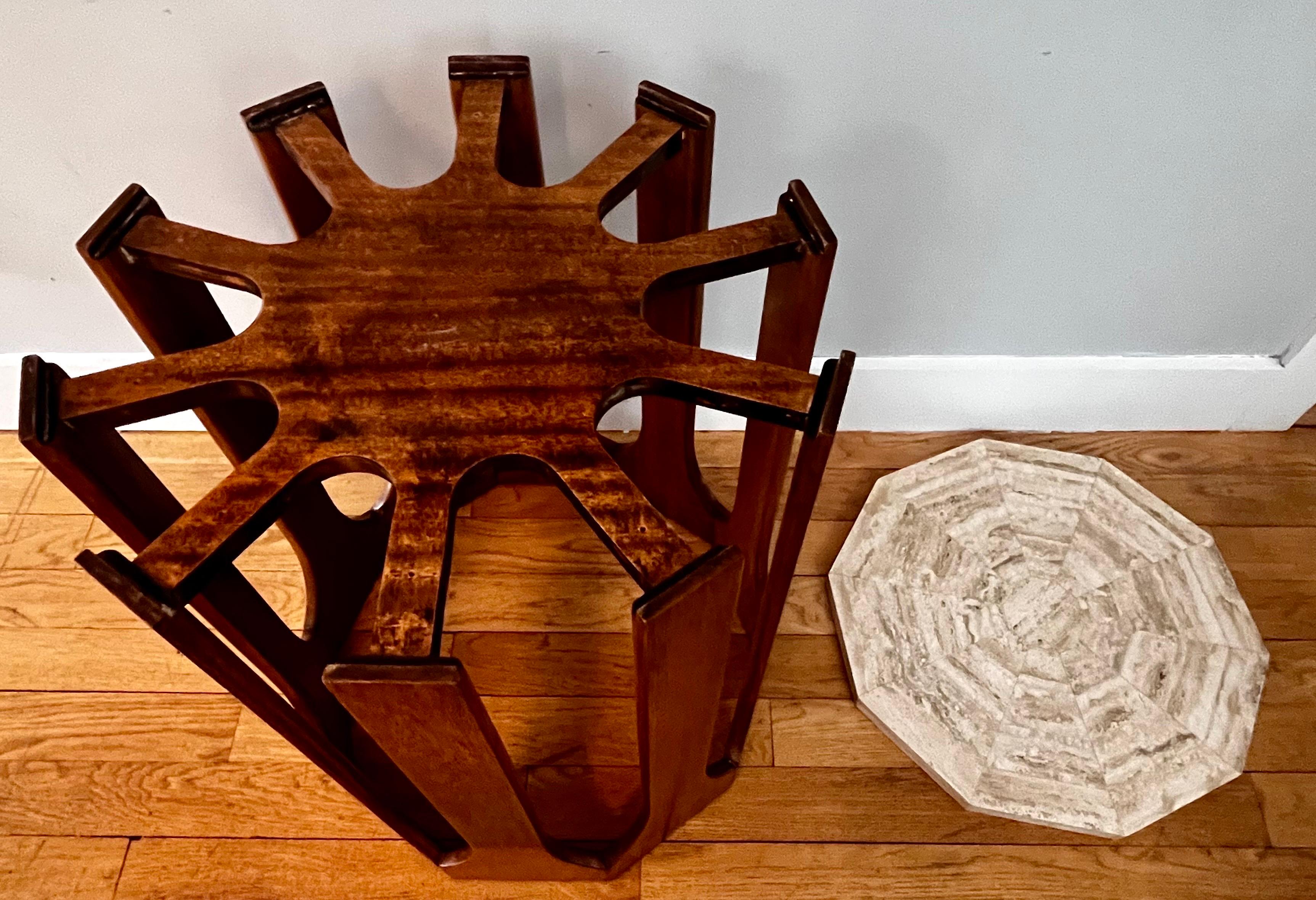 Mosaic Travertine Occasional / End Table by Harvey Probber, c. 1950 For Sale 12