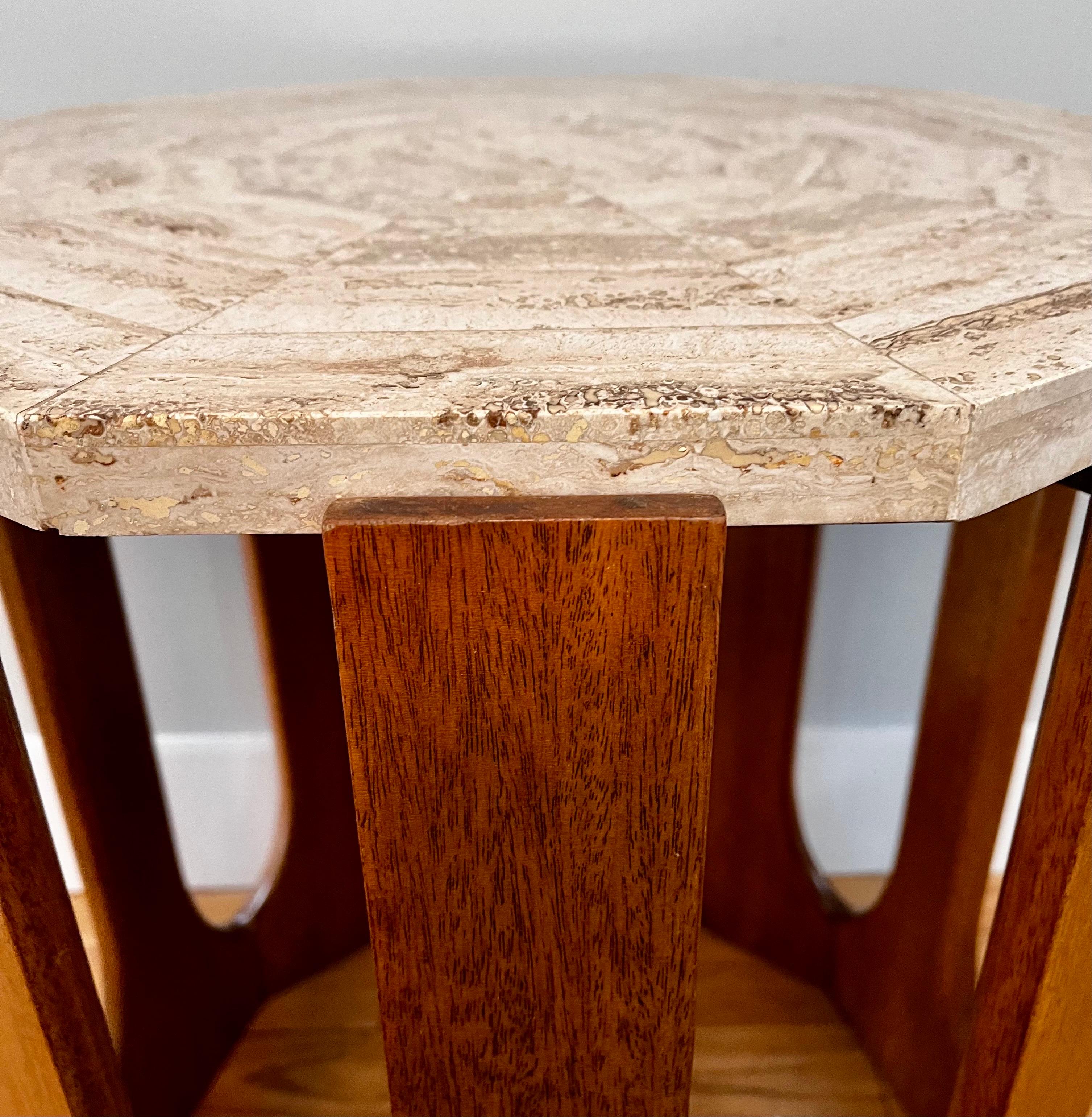 Mid-20th Century Mosaic Travertine Occasional / End Table by Harvey Probber, c. 1950 For Sale