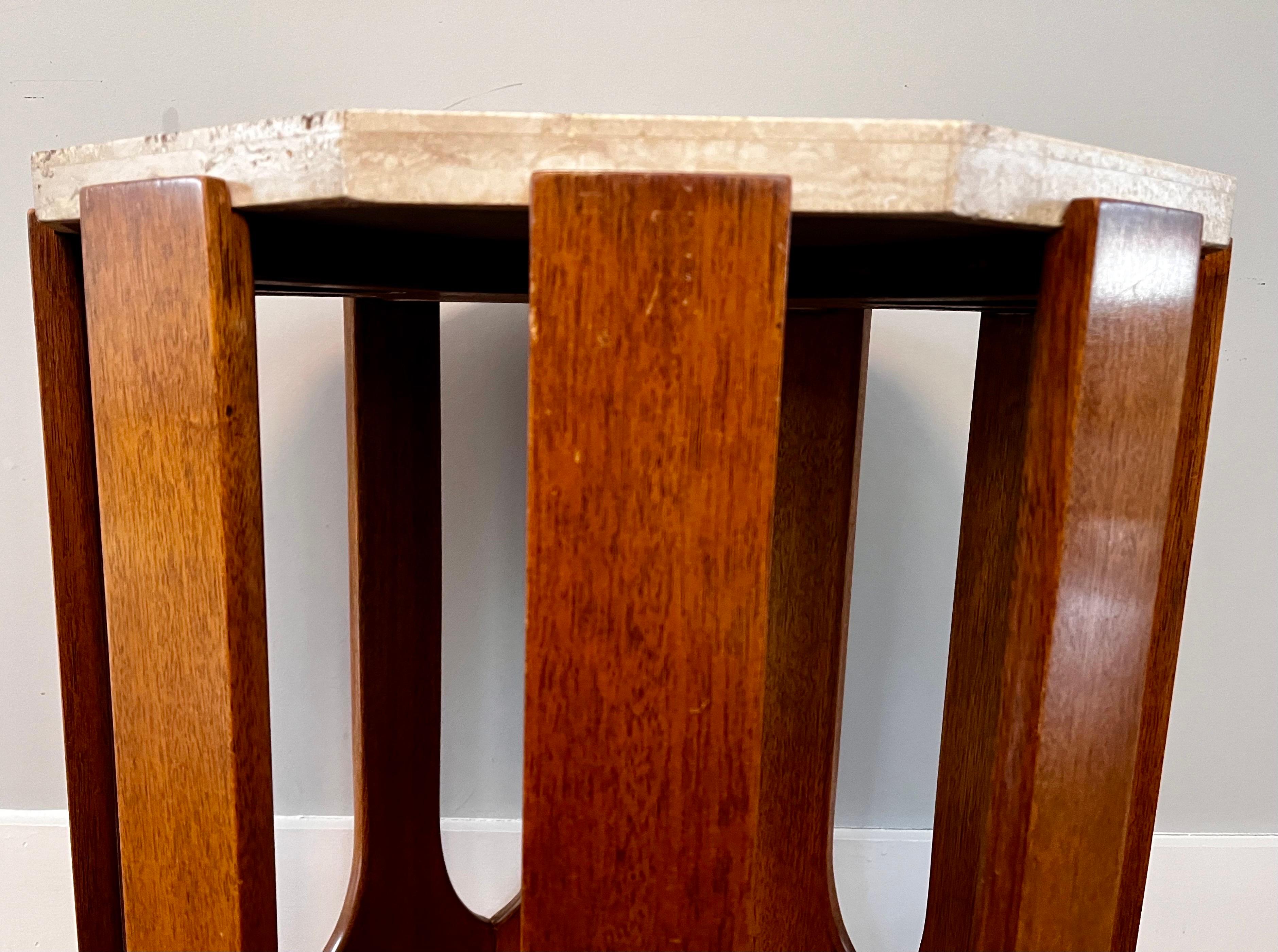 Mosaic Travertine Occasional / End Table by Harvey Probber, c. 1950 For Sale 2