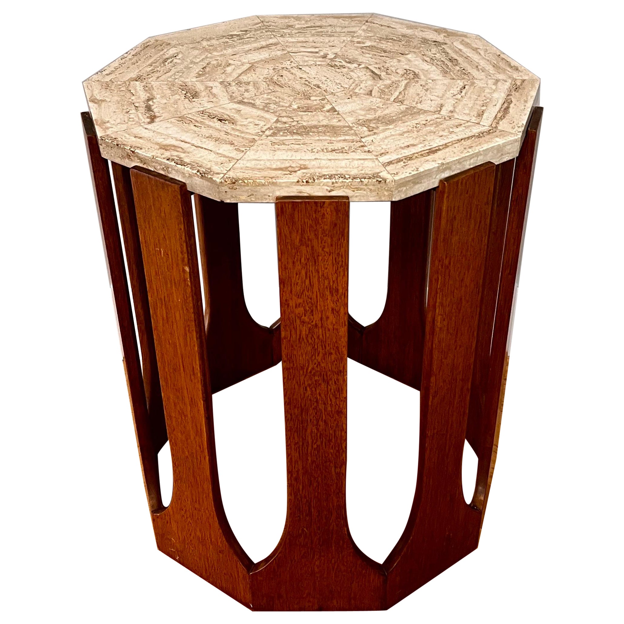 Mosaic Travertine Occasional / End Table by Harvey Probber, c. 1950