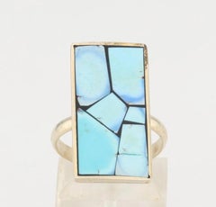 Mosaic turquoise ring