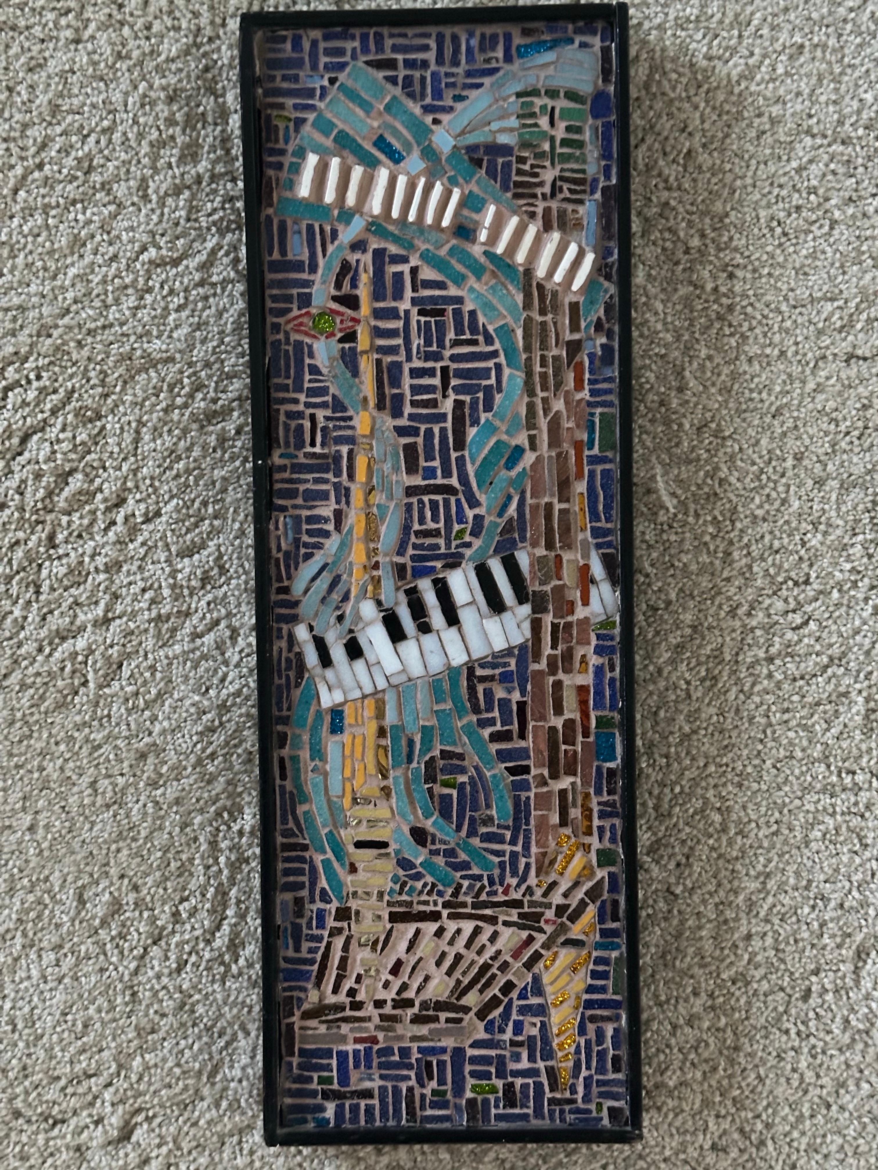 Mosaic Wall Hanging on Board by Hilke thor Straten For Sale 6