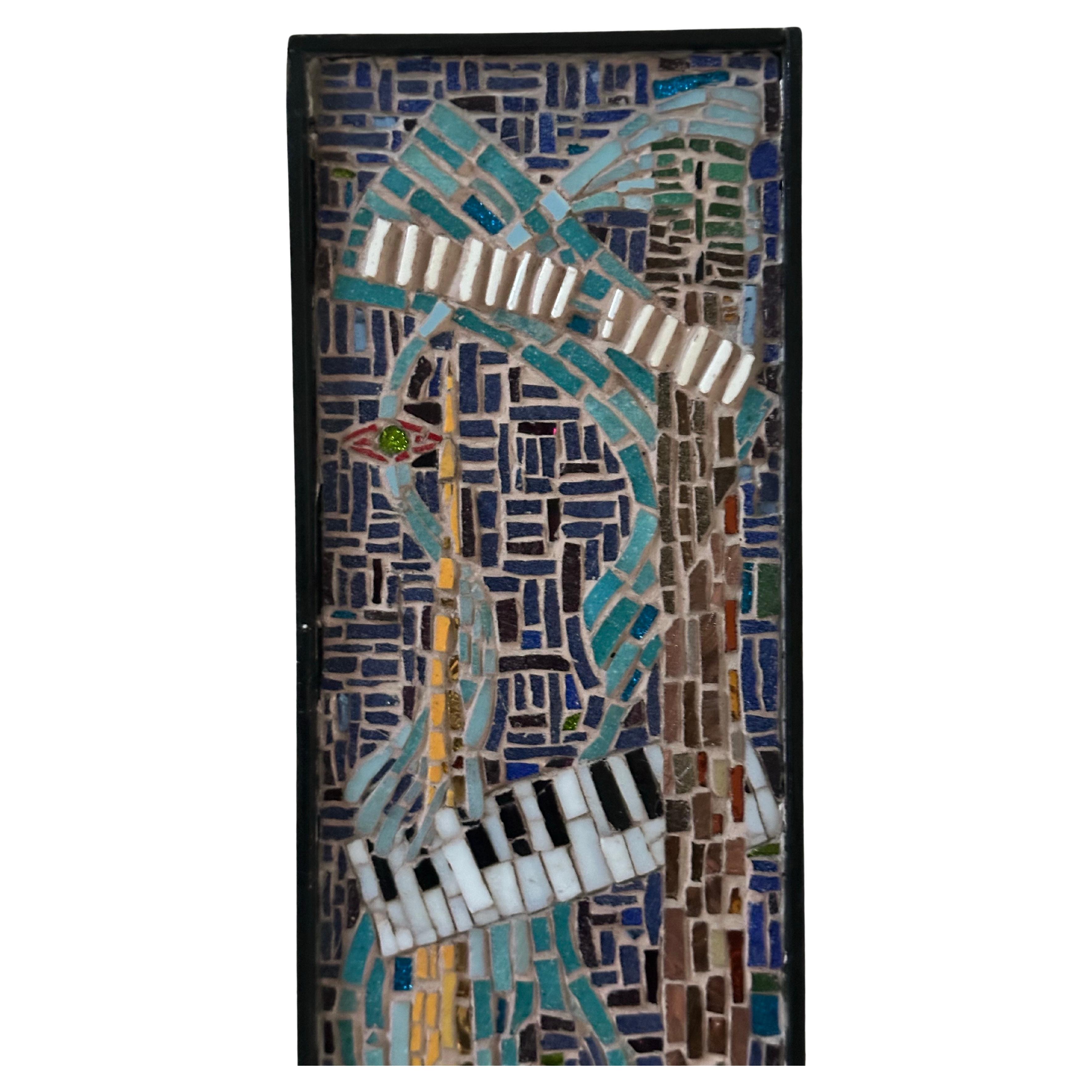 American Mosaic Wall Hanging on Board by Hilke thor Straten For Sale