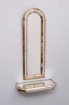 Mosaic Wall Mirror and Console   Spain 1970s