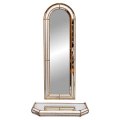 Mosaic Wall Mirror and Console   Spain 1970s