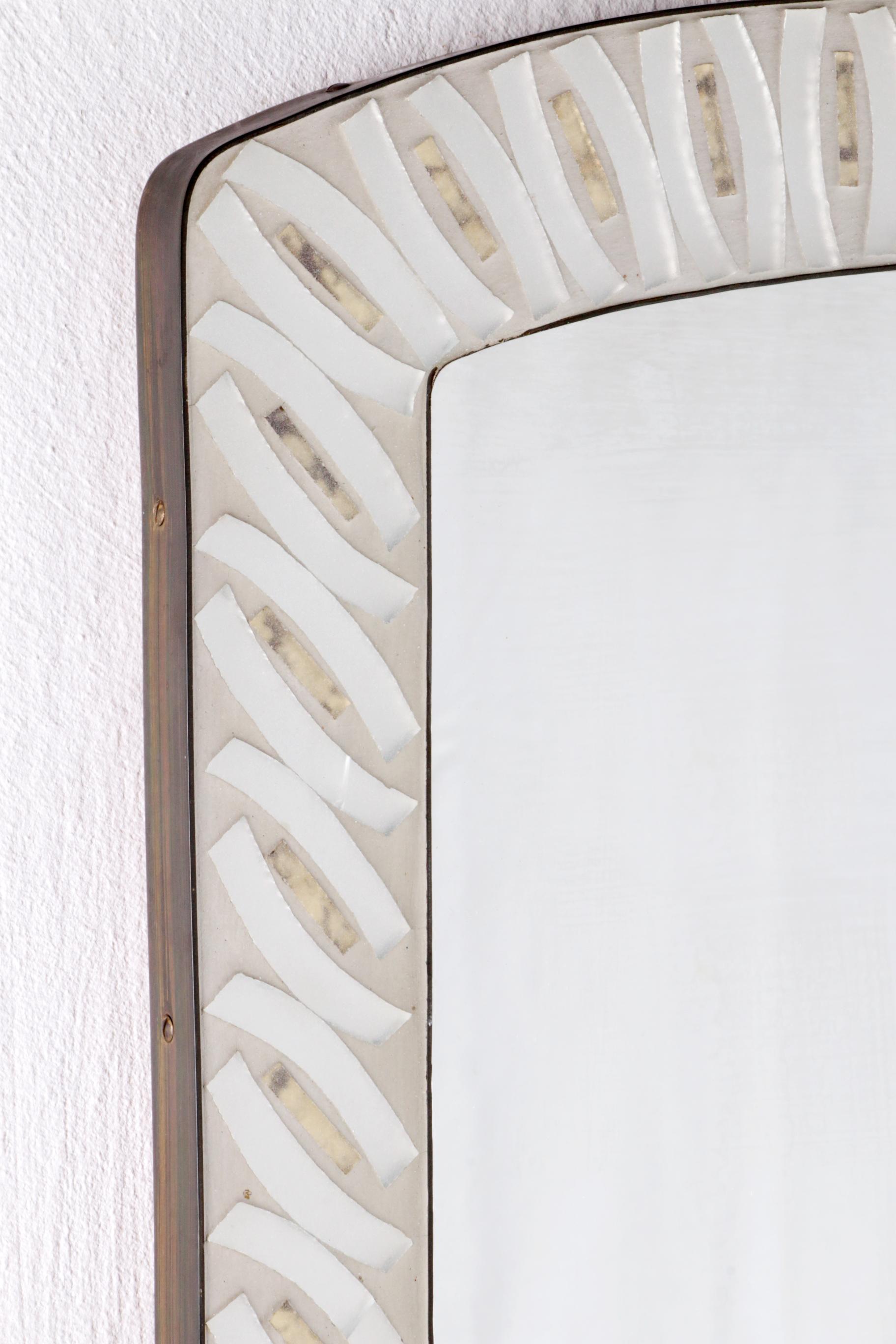 Mid-Century Modern Mosaic Wall Mirror by Berthold Müller Oerlinghausen, 1950 For Sale