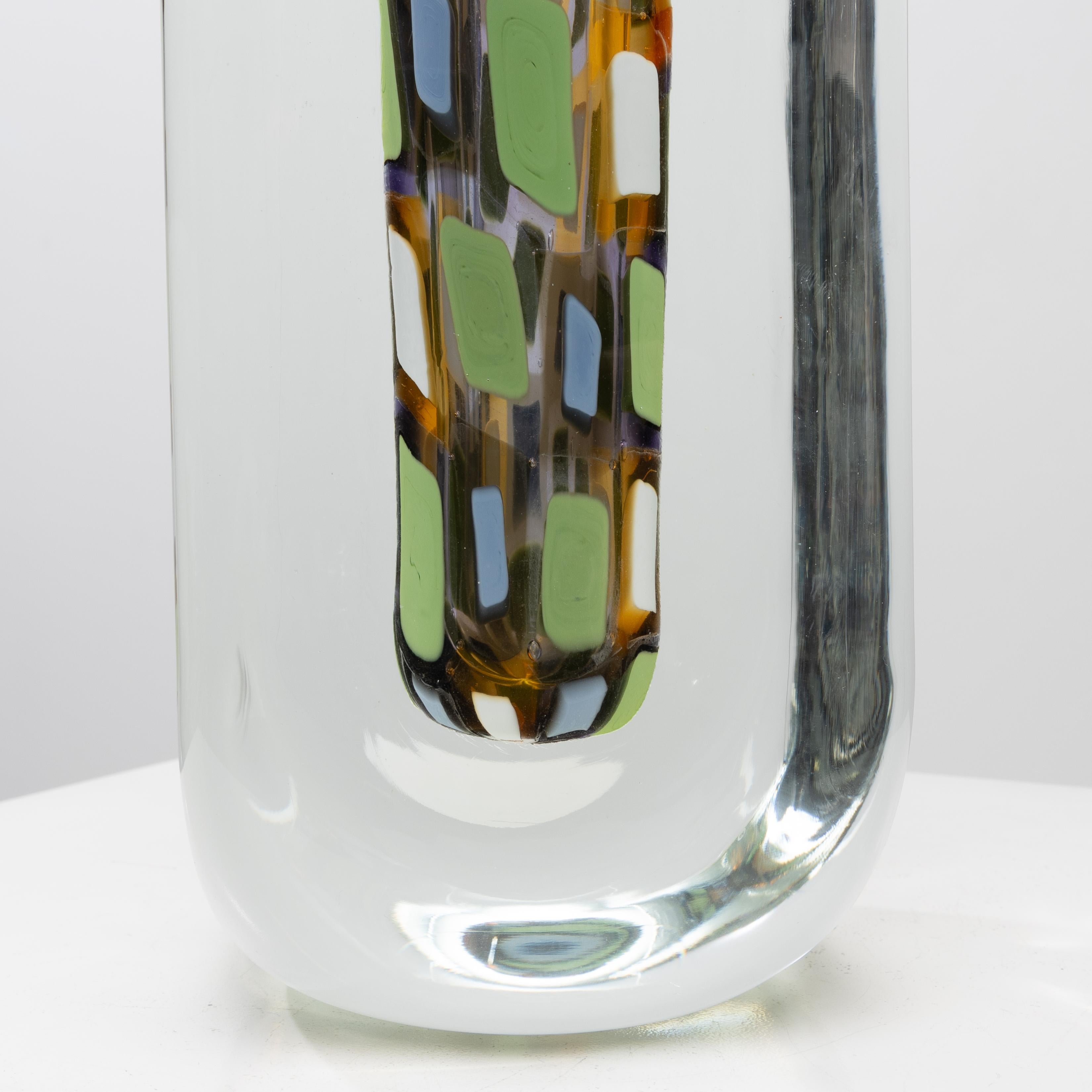 XX secolo Vaso in vetro soffiato Mosaici di Rodolfo Dordoni in vendita