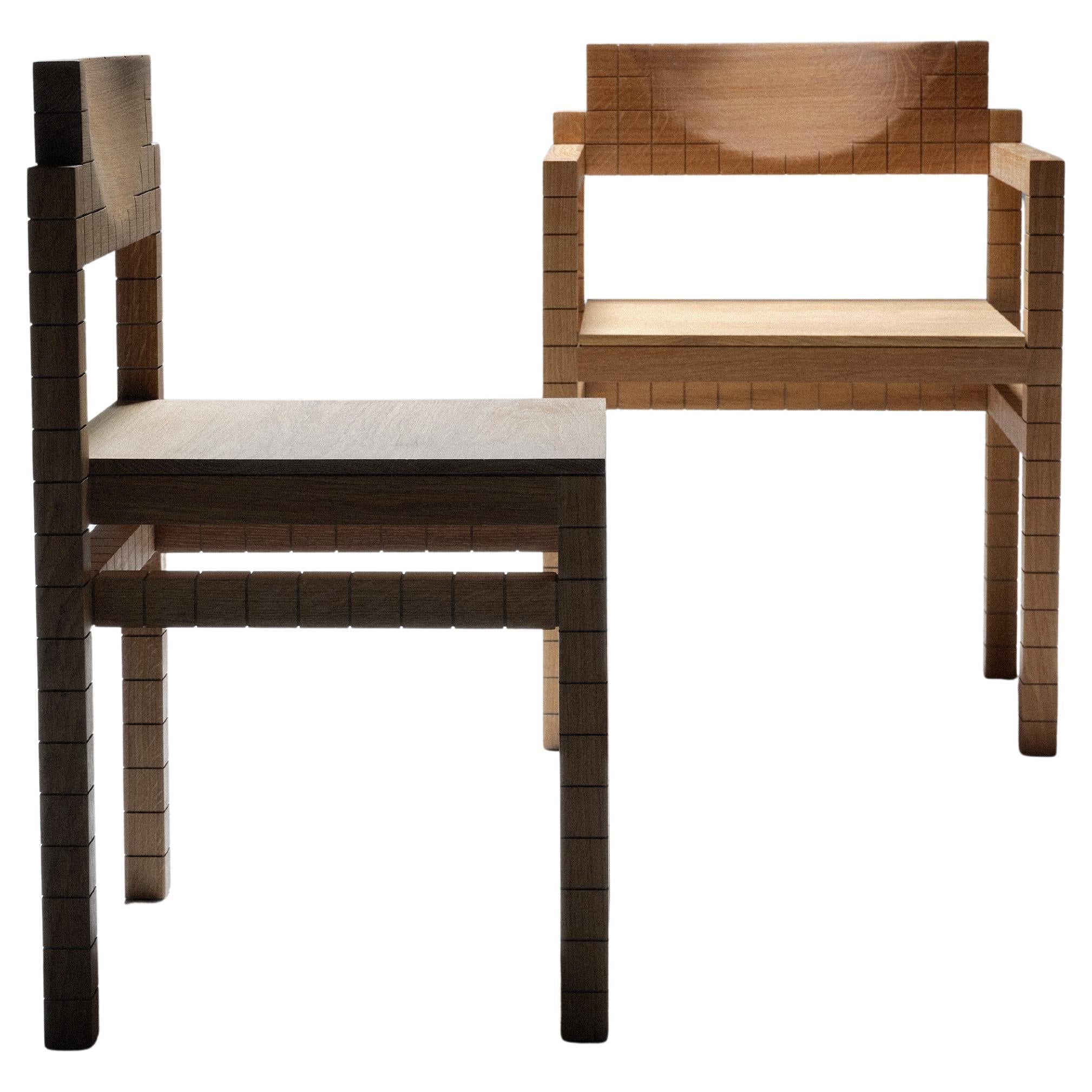 Mosaico Dining Chair in Solid European Oak by Marlot Baus For Sale